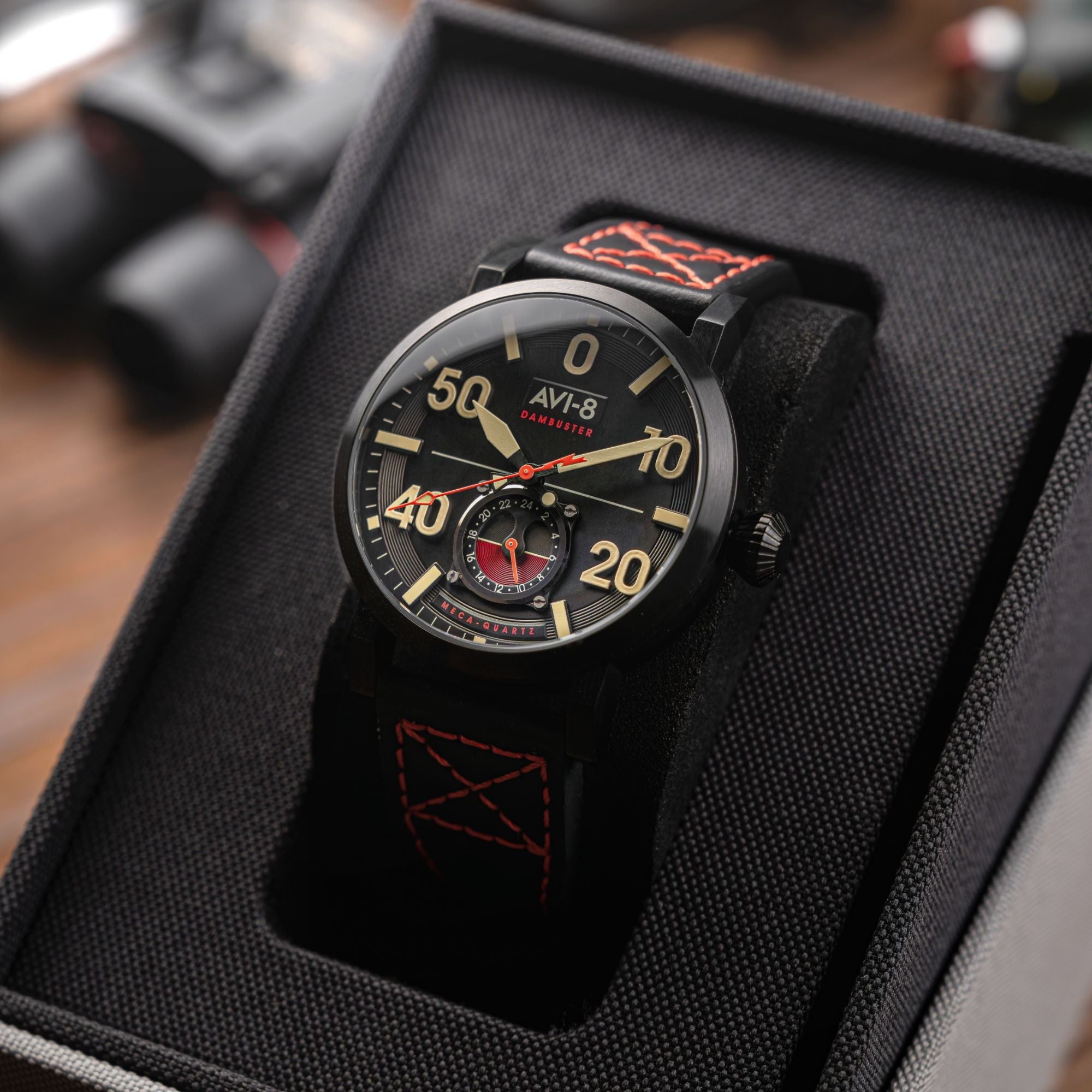 AVI-8 Dambuster Chadwick Meca Quartz Coal Black Av 4113 03