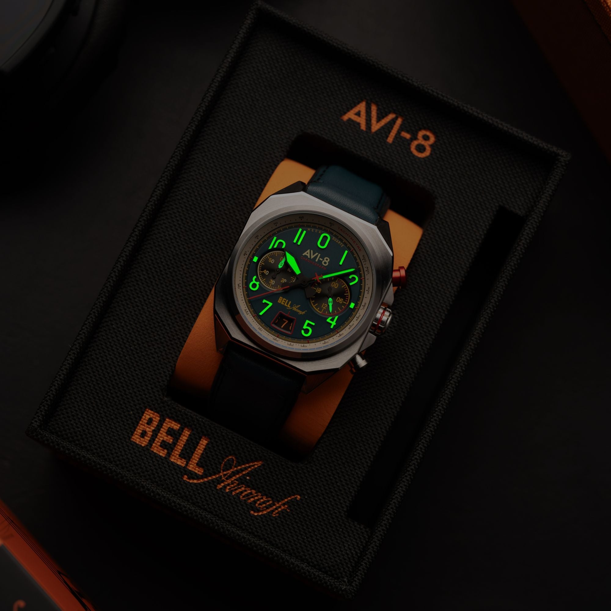 AVI-8 Bell X 1 Machbuster Chronograph Aviation Blue Av 4118 01