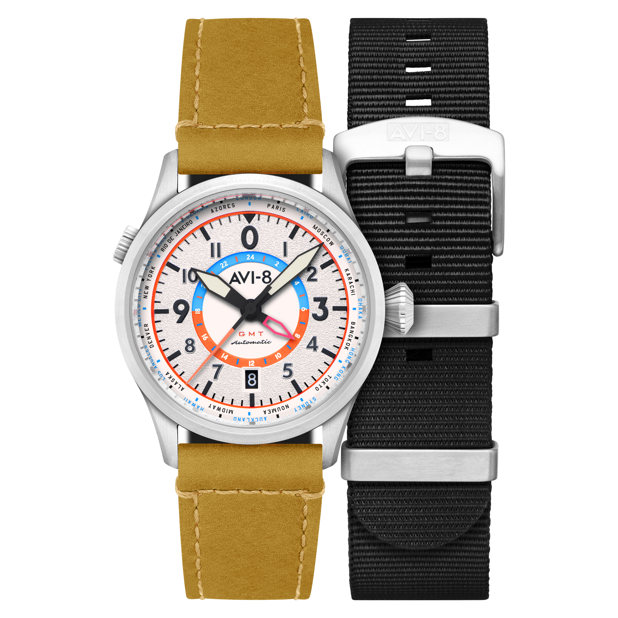 AVI-8 Wingman Worldtimer Gmt Automatic Sand Green