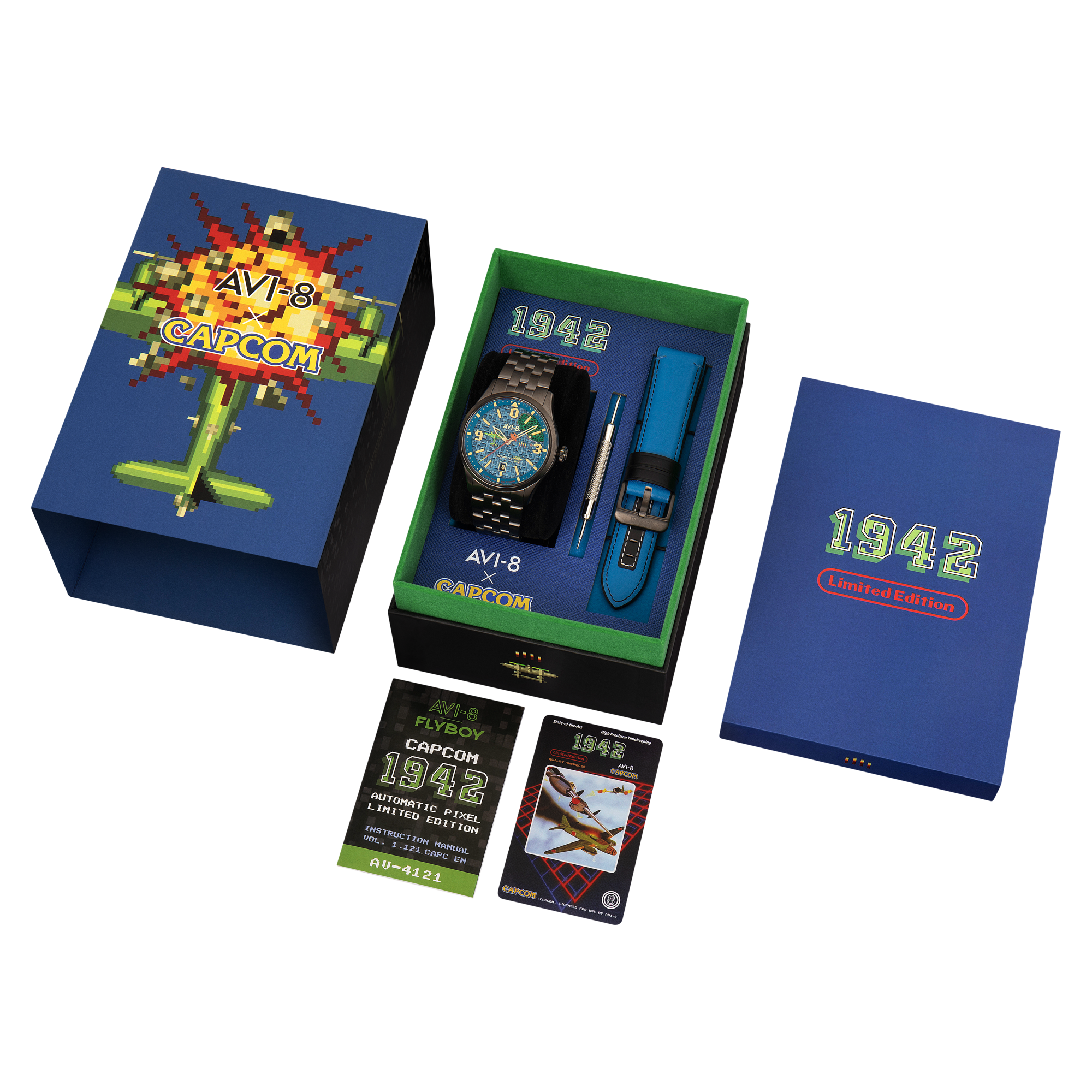 AVI-8 Capcom 1942 Automatic Pixel Limited Edition Gunmetal Ace