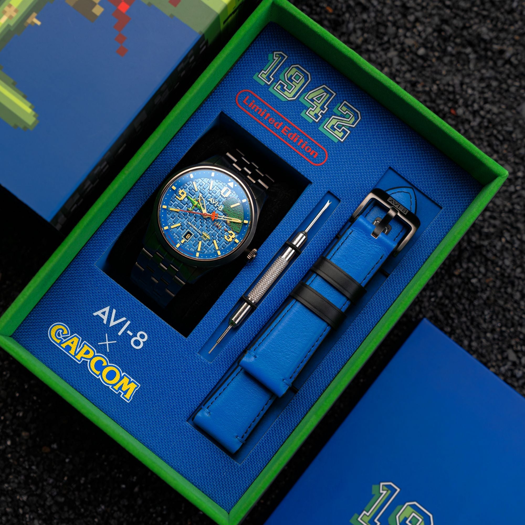 AVI-8 Capcom 1942 Automatic Pixel Limited Edition Gunmetal Ace