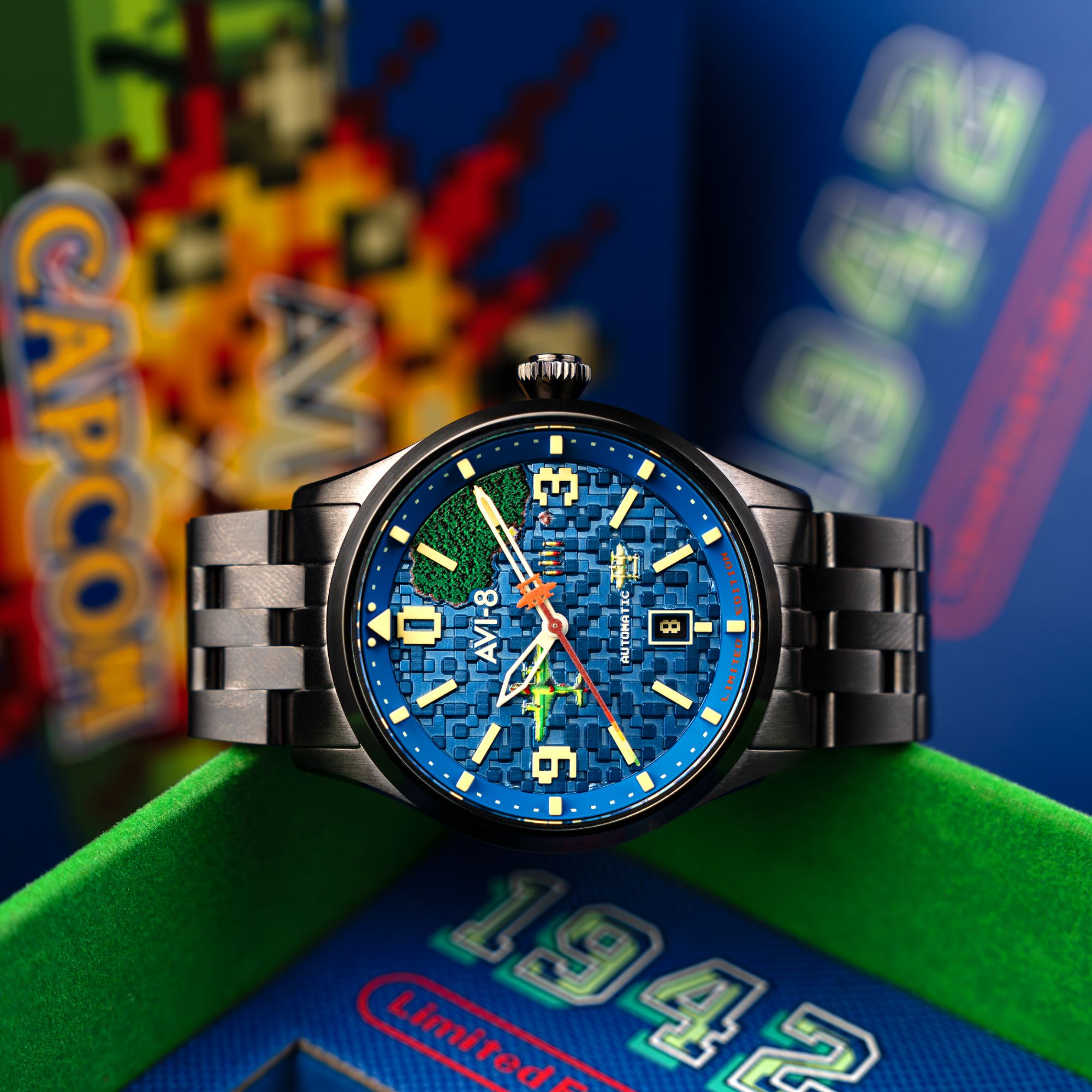 AVI-8 Capcom 1942 Automatic Pixel Limited Edition Gunmetal Ace