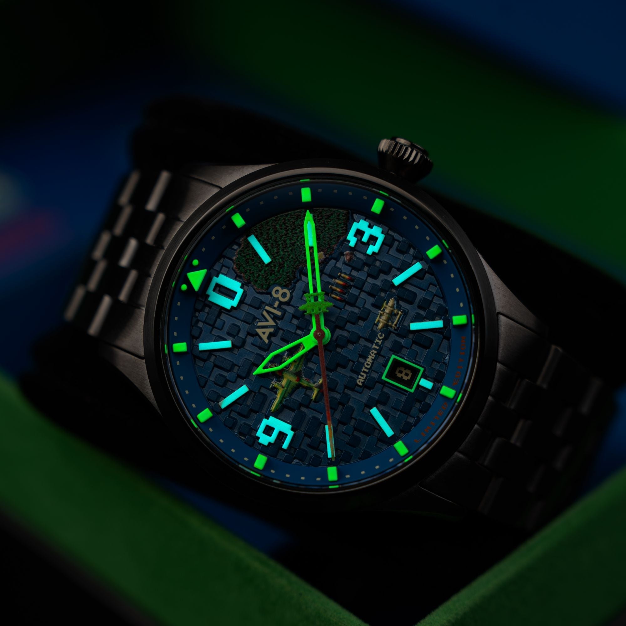 AVI-8 Capcom 1942 Automatic Pixel Limited Edition Gunmetal Ace