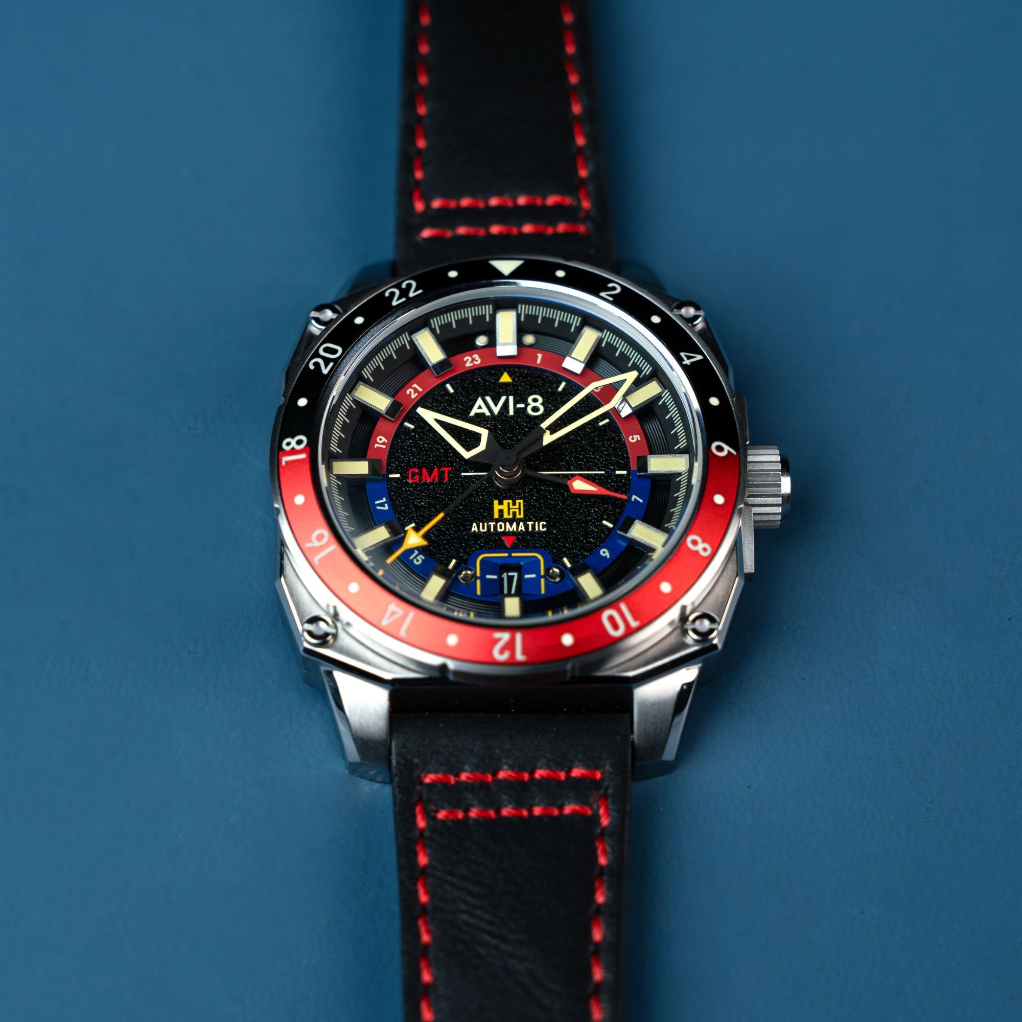 AVI-8 Hawker Hunter Atlas Gmt Automatic Devil Black Av 4122 01