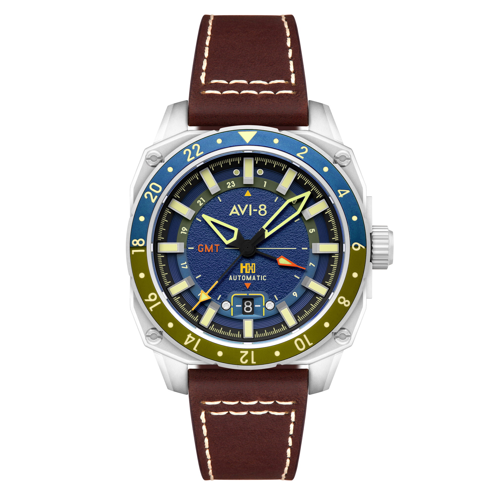 AVI-8 Hawker Hunter Atlas Gmt Automatic Earth Blue Av 4122 02