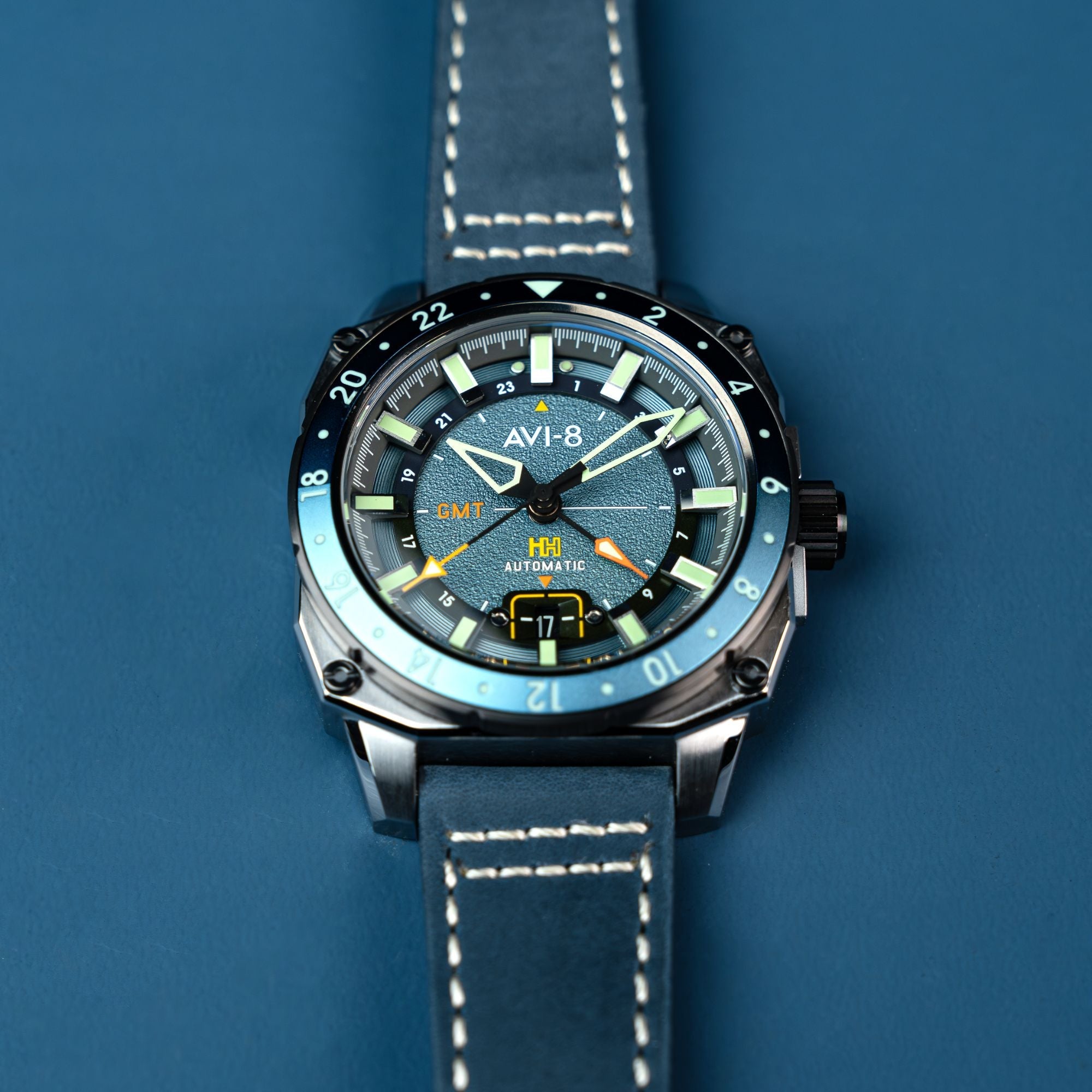 AVI-8 Atlas Gmt Automatic Retro Blue