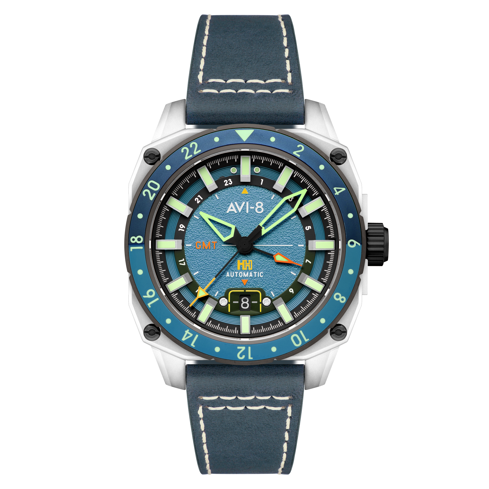 AVI-8 Atlas Gmt Automatic Retro Blue