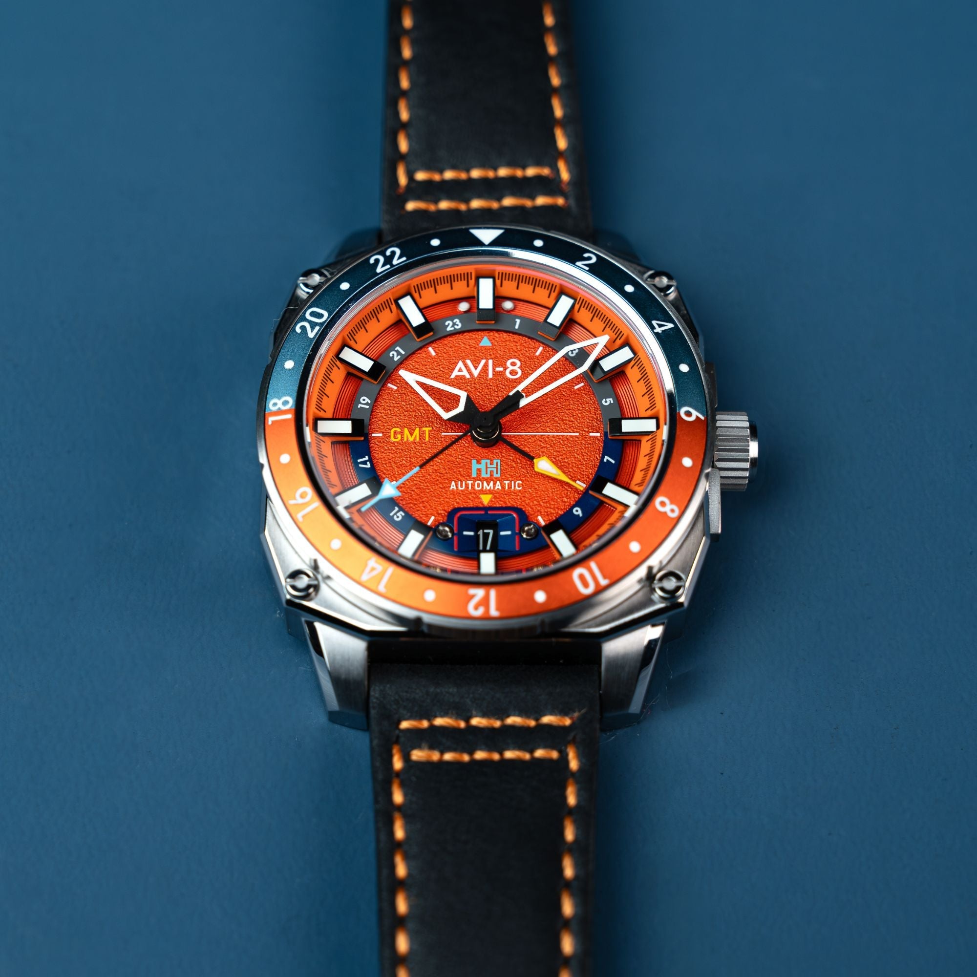 AVI-8 Atlas Gmt Automatic Orangish Red