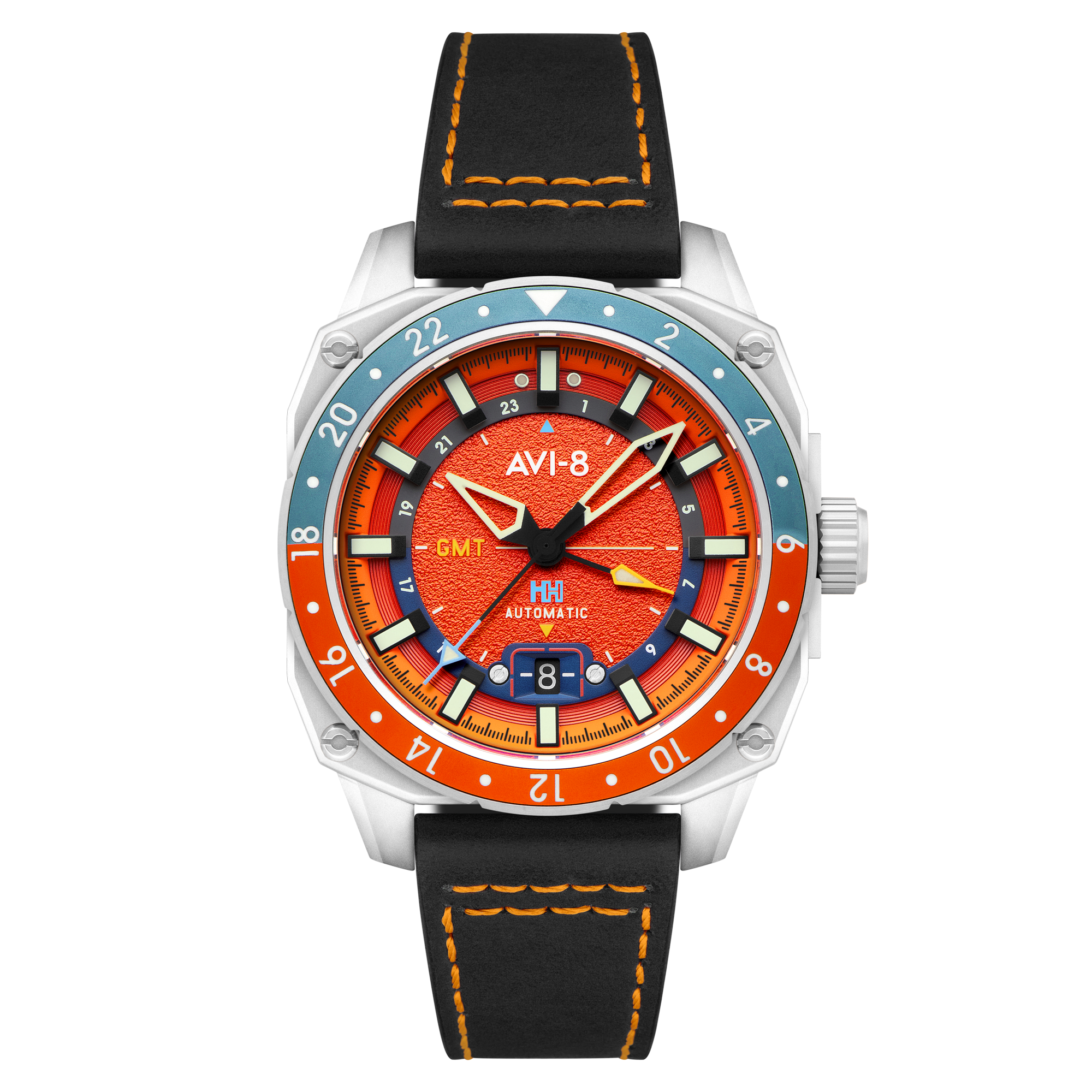 AVI-8 Atlas Gmt Automatic Orangish Red