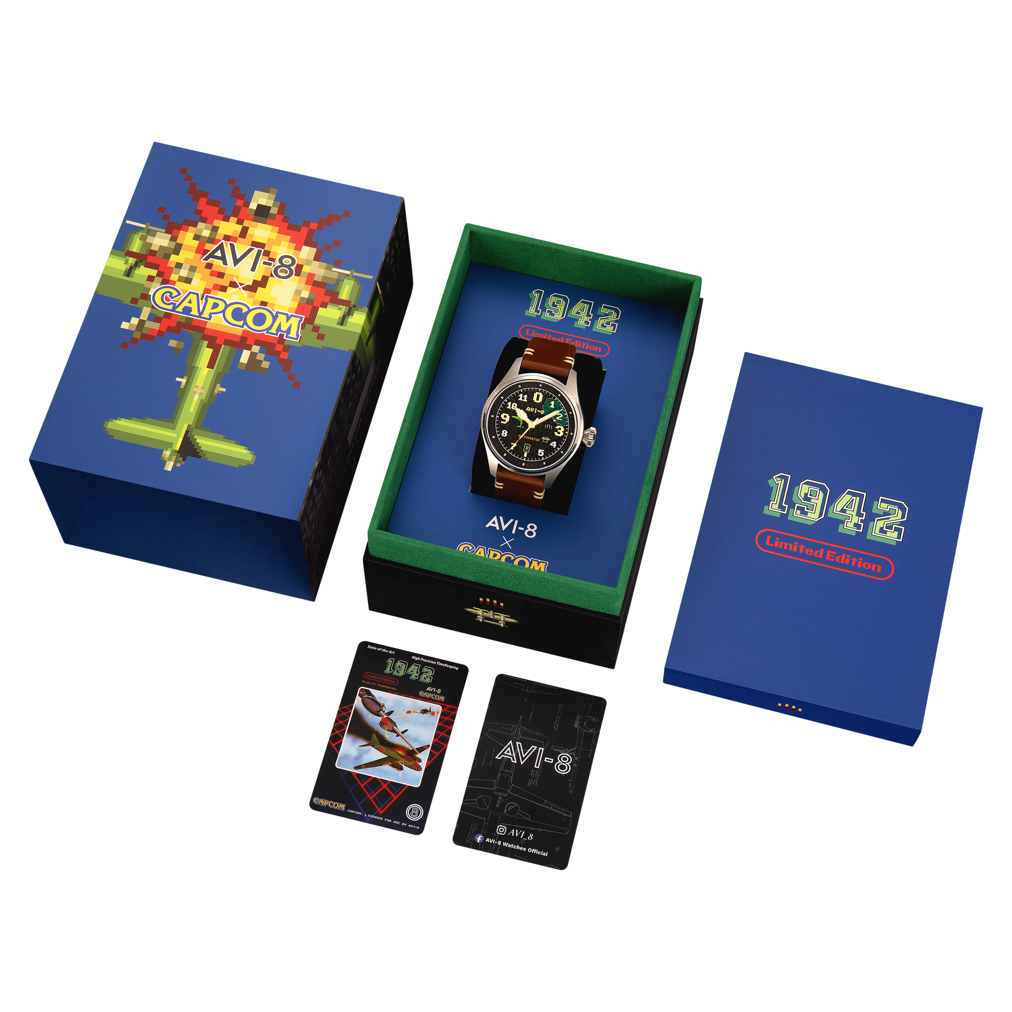 AVI-8 Clowes Automatic Capcom 1942 Pixel Limited Edition Onyx Ace