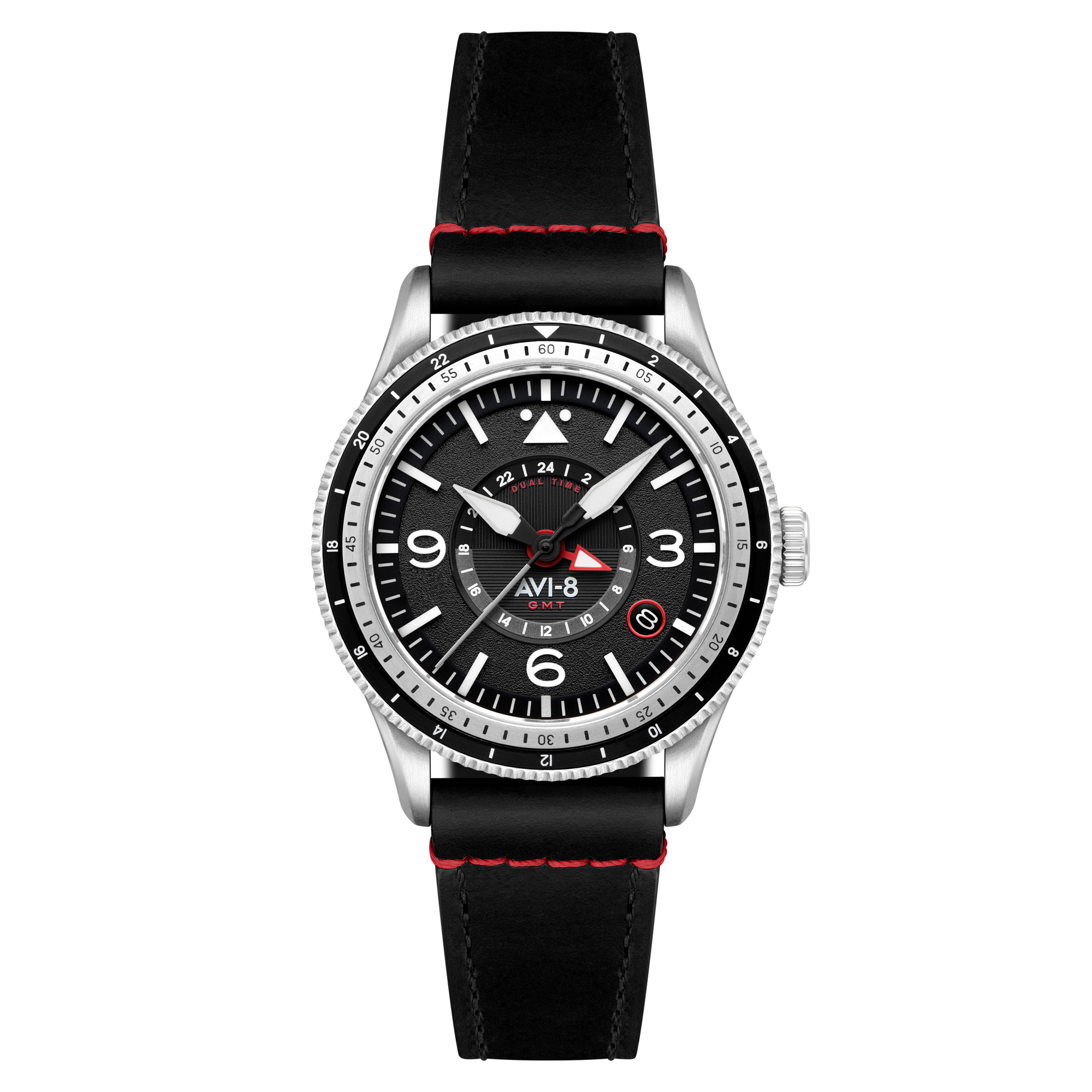 AVI-8 Flyboy Airmaster Gmt Automatic Engine Black Av 4128 01