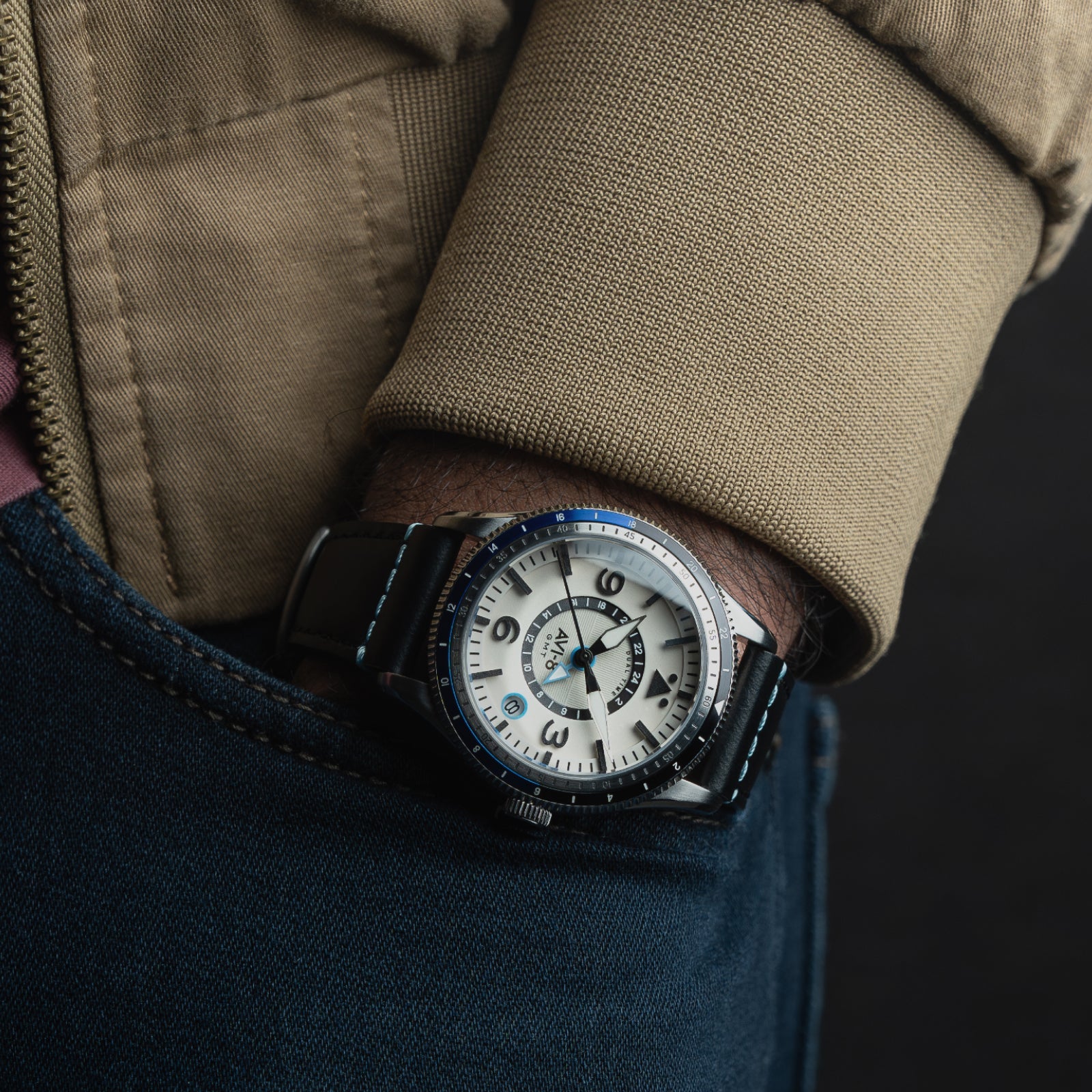 AVI-8 Airmaster Gmt Automatic Wing Silver