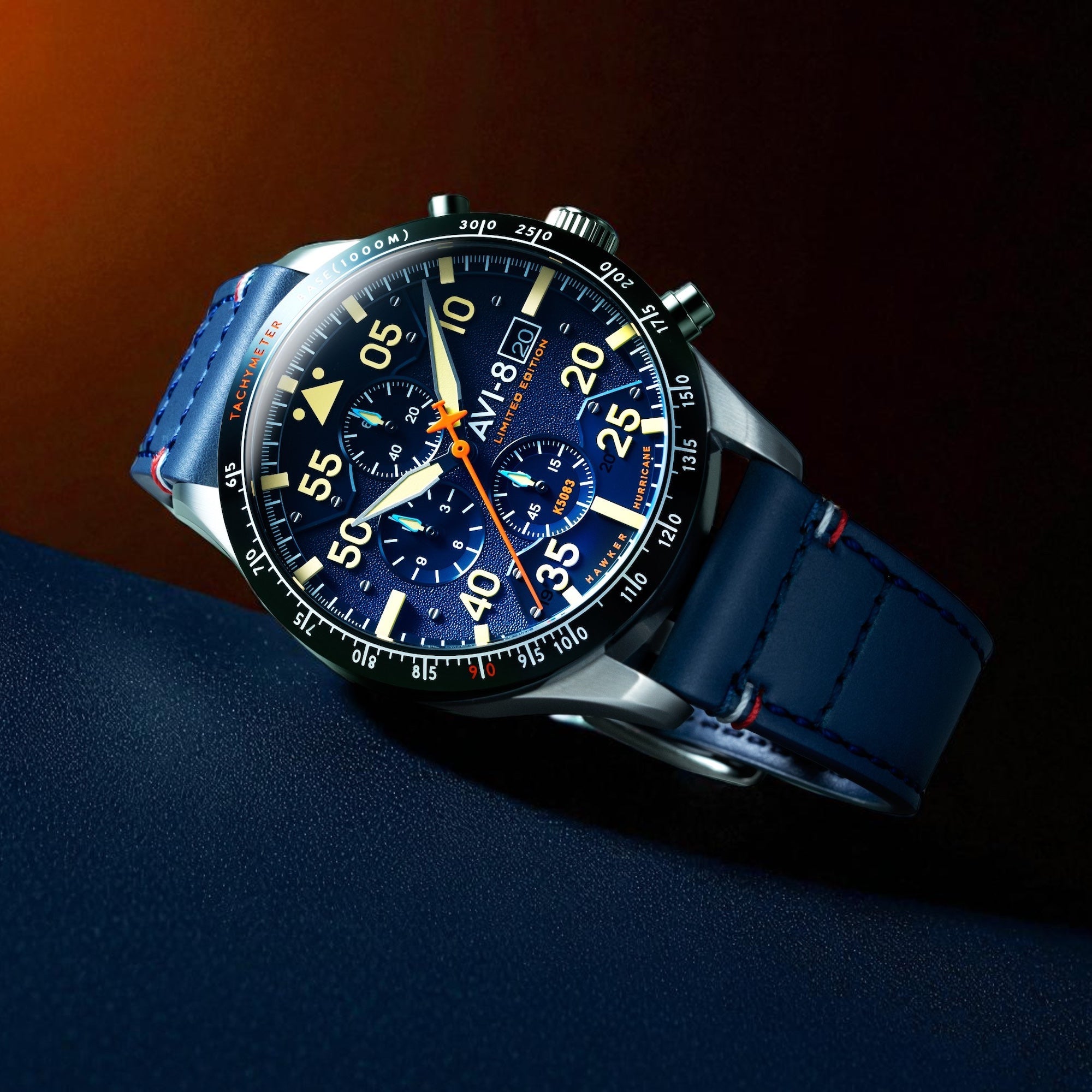 AVI-8 Hawker Hurricane 90Th Anniversary Chronograph Limited Edition Blue Horizon Av 4130 22