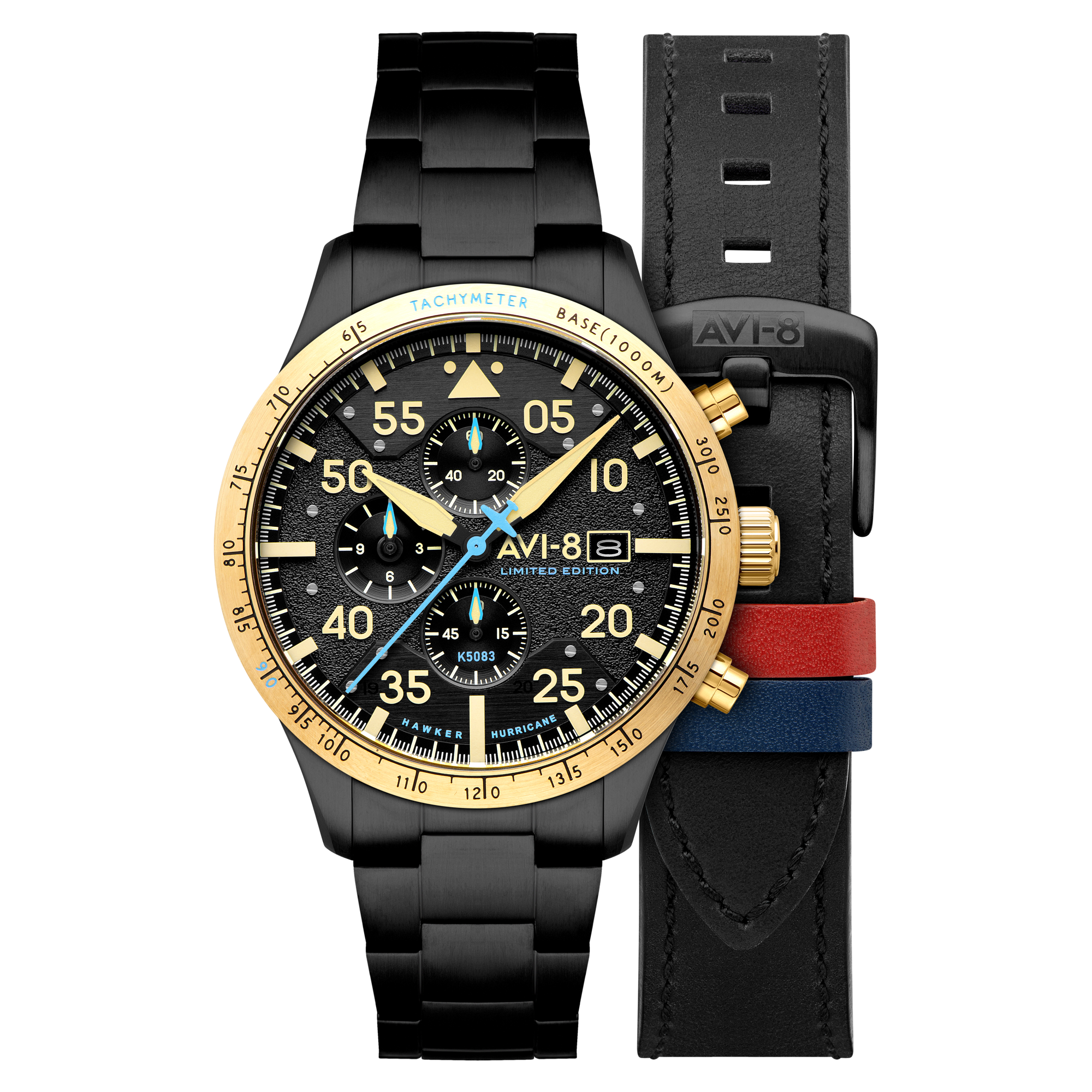AVI-8 Hawker Hurricane 90Th Anniversary Chronograph Limited Edition Altitude Black Av 4130 55