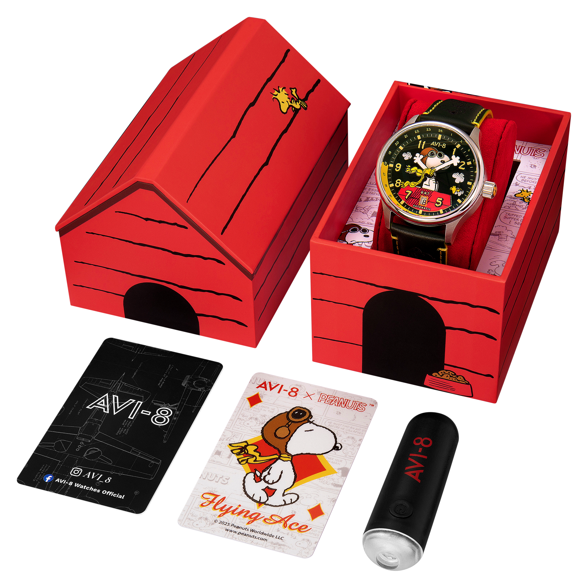 AVI-8 Kent Gmt Automatic Peanuts Snoopy Flying Ace Limited Edition Winter Green