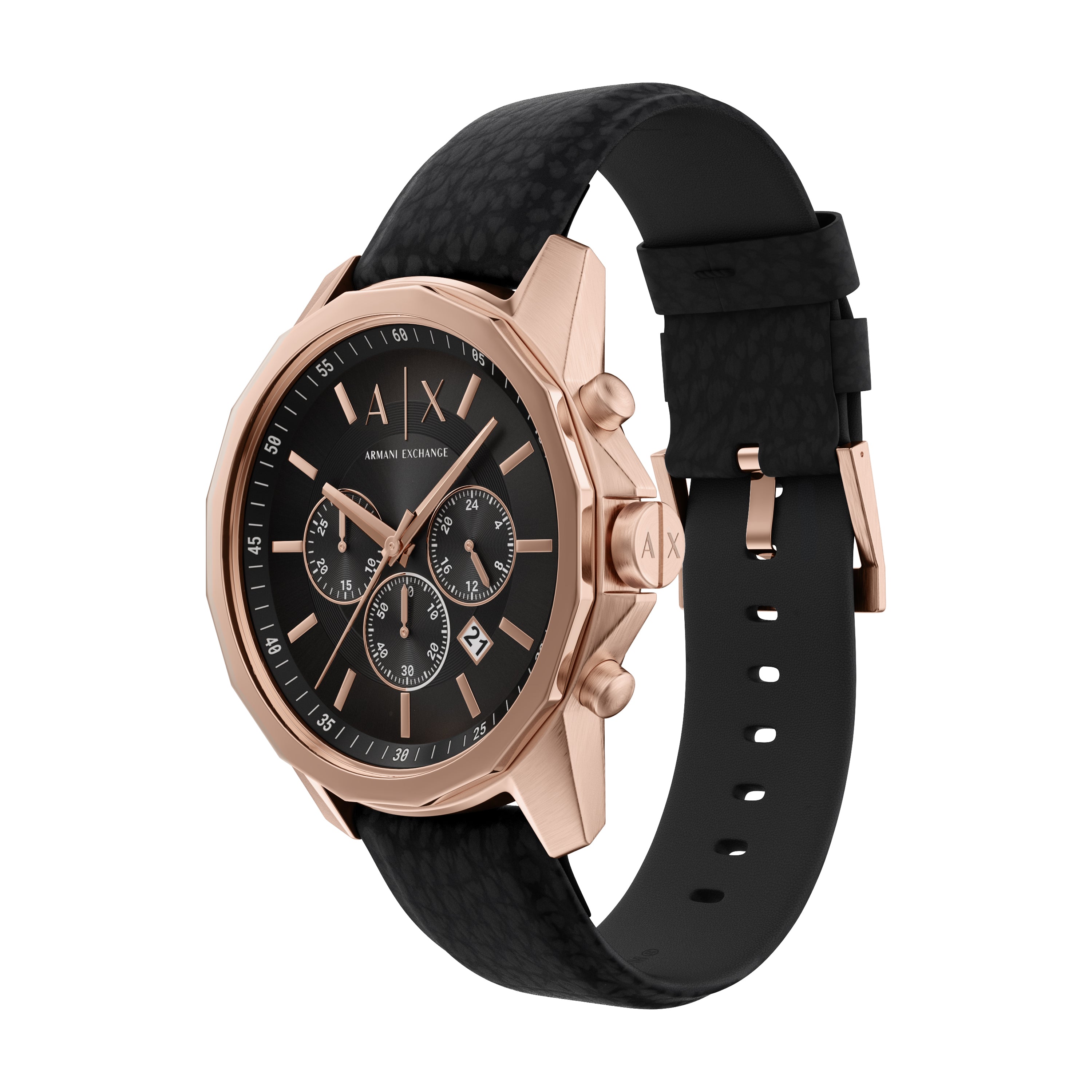 Armani Exchange Chronograph Black Rubber Band 44mm Men's Watch AX1769