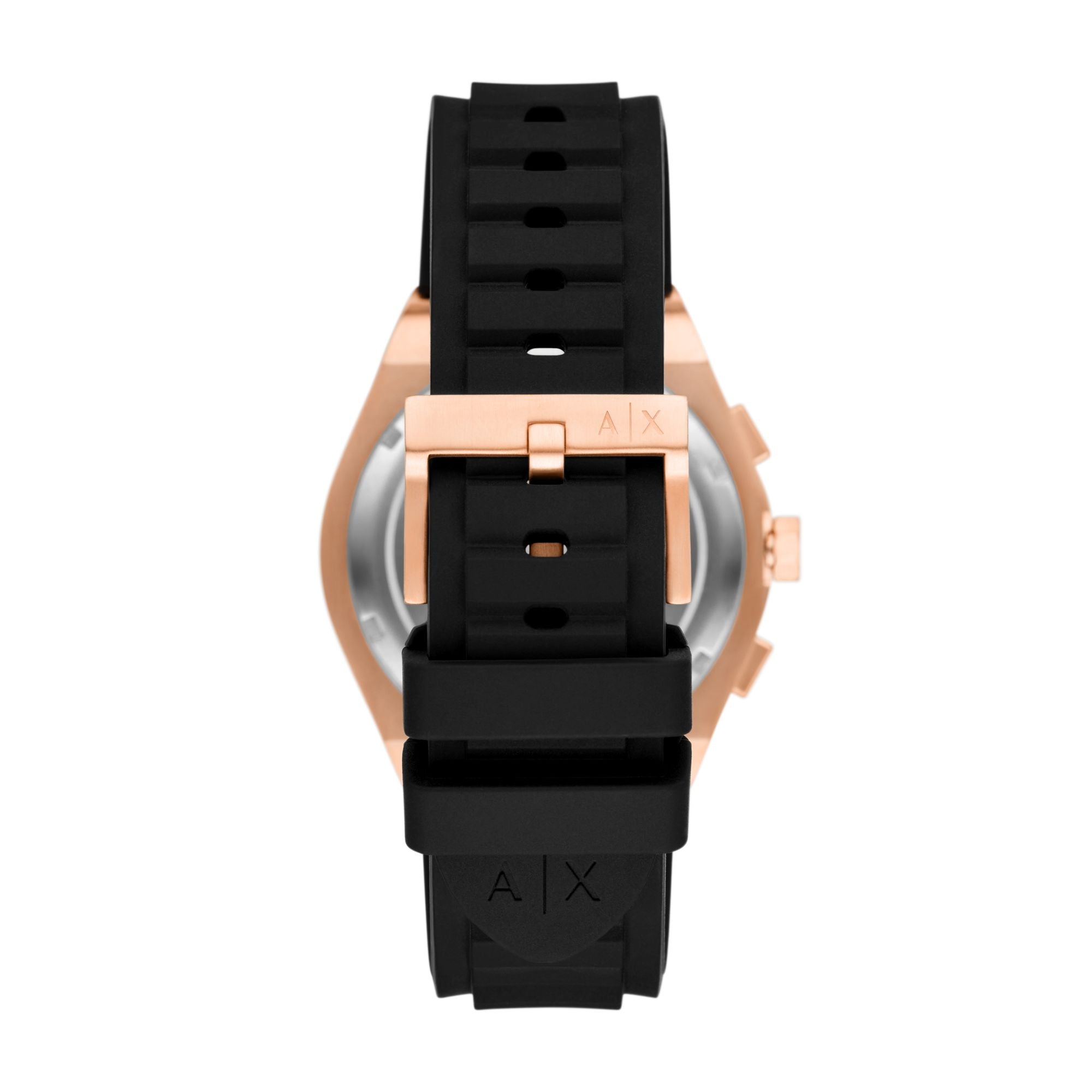 Armani Exchange Chronograph Rose Gold Dial and Rubber 42mm Men's Watch | AX4190