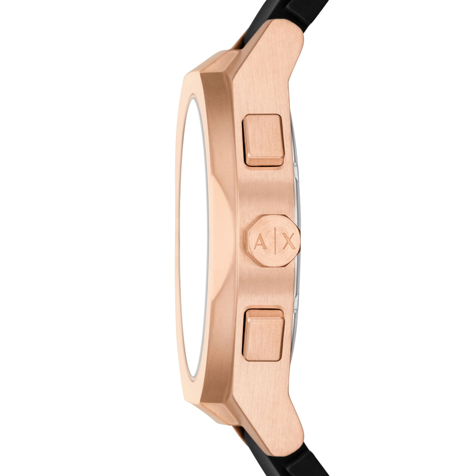 Armani Exchange Chronograph Rose Gold Dial and Rubber 42mm Men's Watch | AX4190