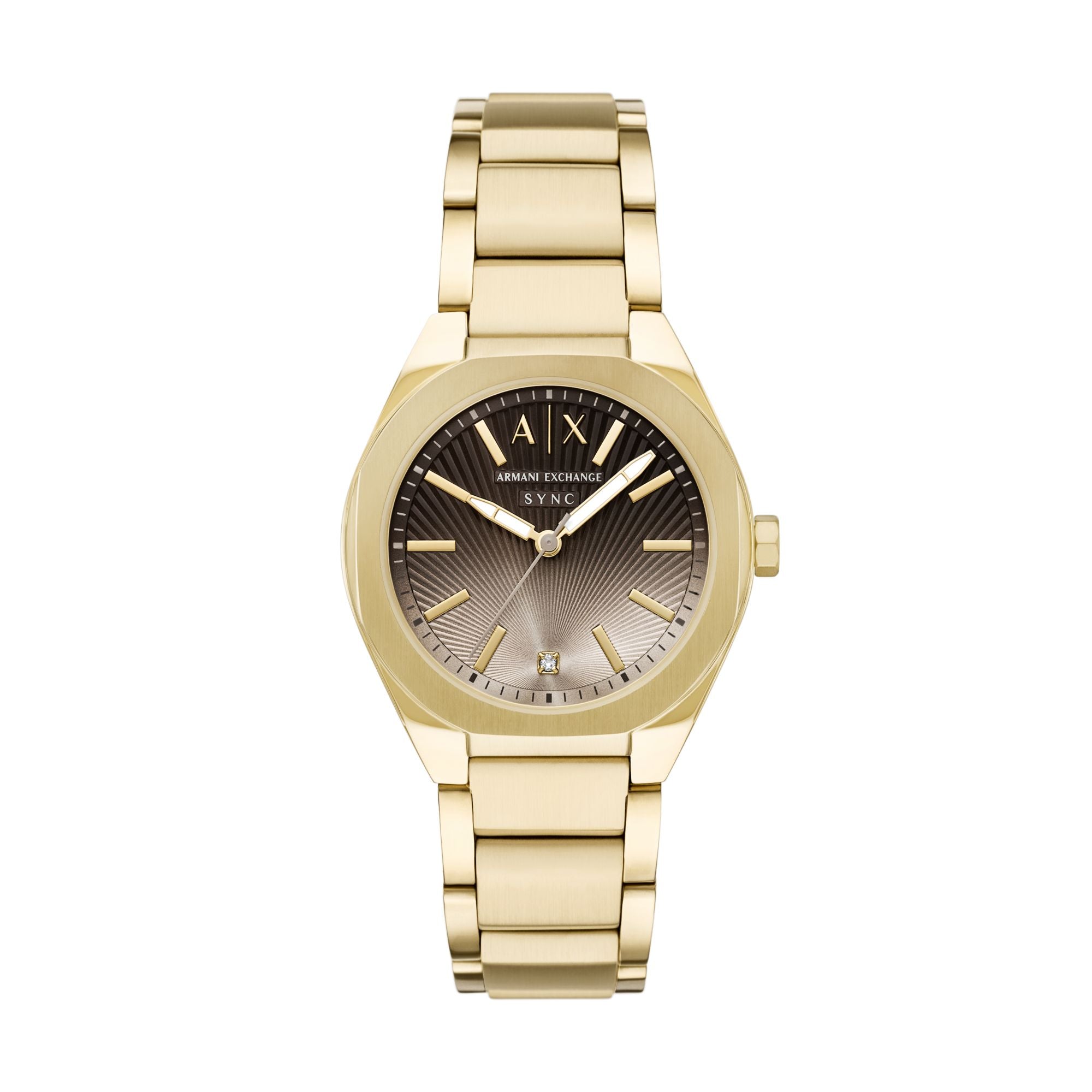 Armani Exchange Classic Gold Dial and Steel Bracelet 36mm Women's Watch | AX6031