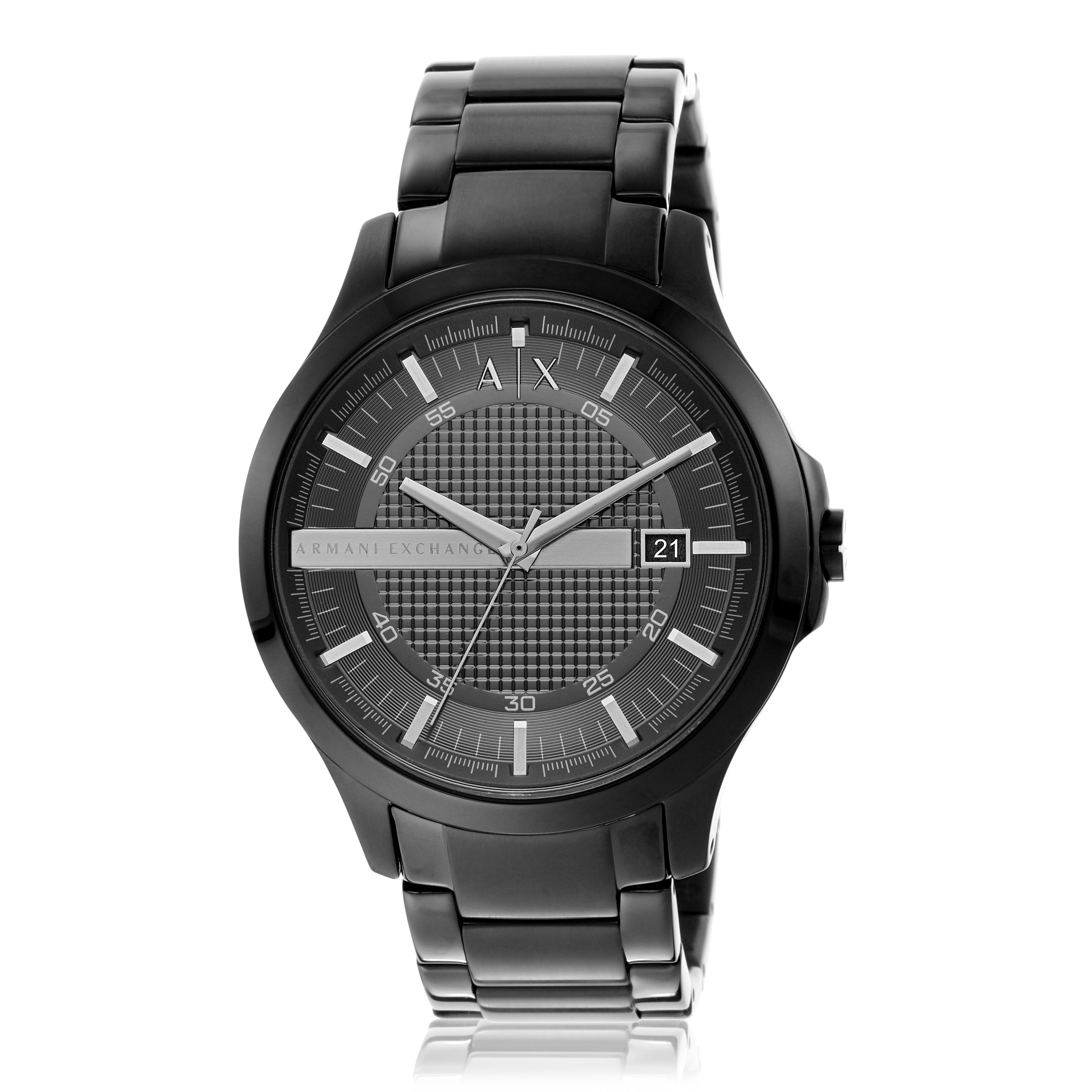 Armani Exchange Classic Black Dial and Steel Bracelet 46mm Men's Watch | AX7101