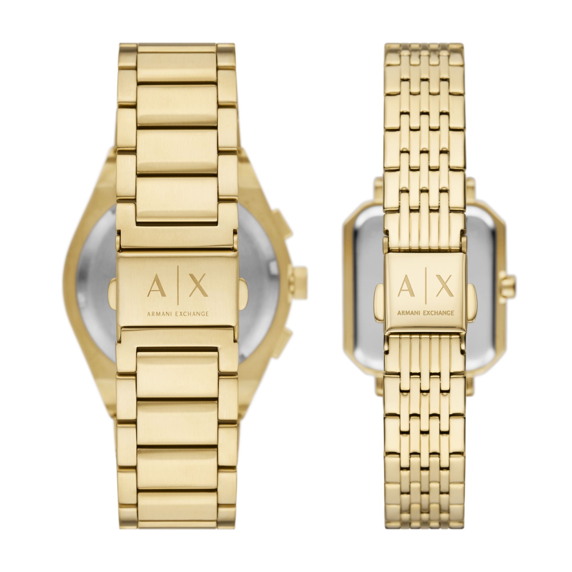 Armani Exchange Chronograph Gold Dial and Steel Bracelet 42mm Men's Watch | AX7171SET