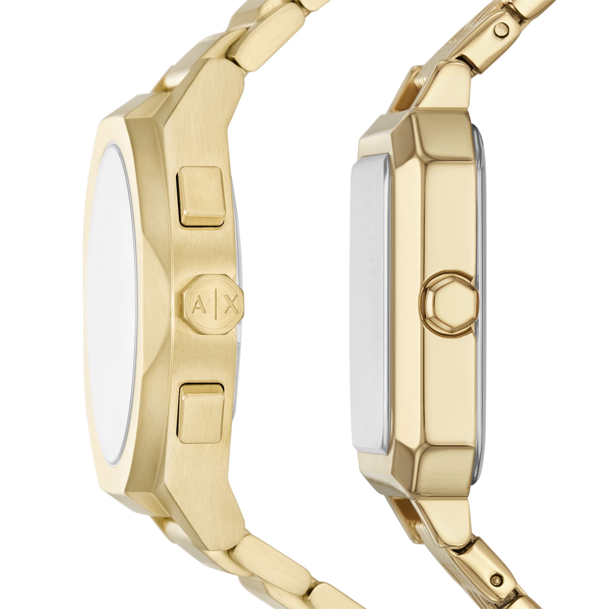 Armani Exchange Chronograph Gold Dial and Steel Bracelet 42mm Men's Watch | AX7171SET