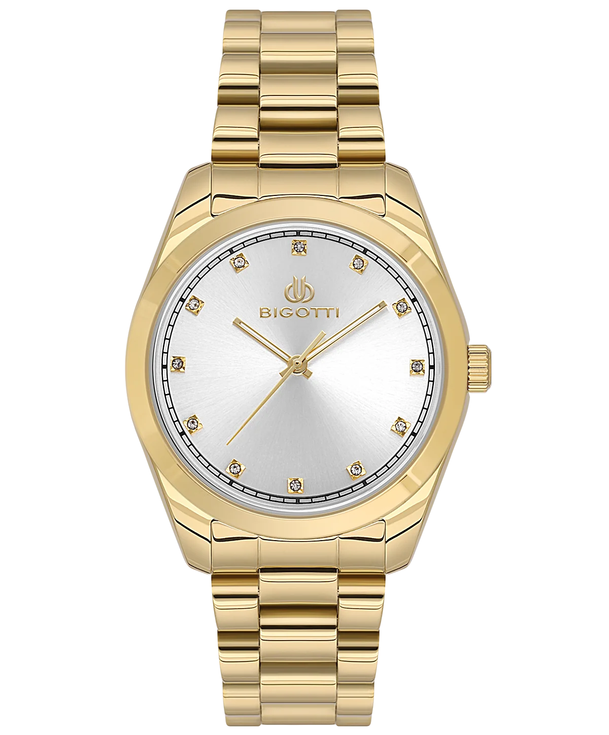 Bigotti Rose Gold Dial Stones Rose Gold Strap | BG.1.10584-3