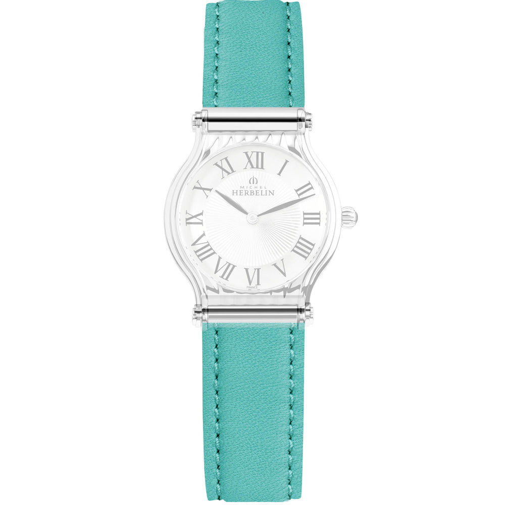 Herbelin Antares Aqua Blue Leather Strap for Women's Watch | BRAC.17048.35/A