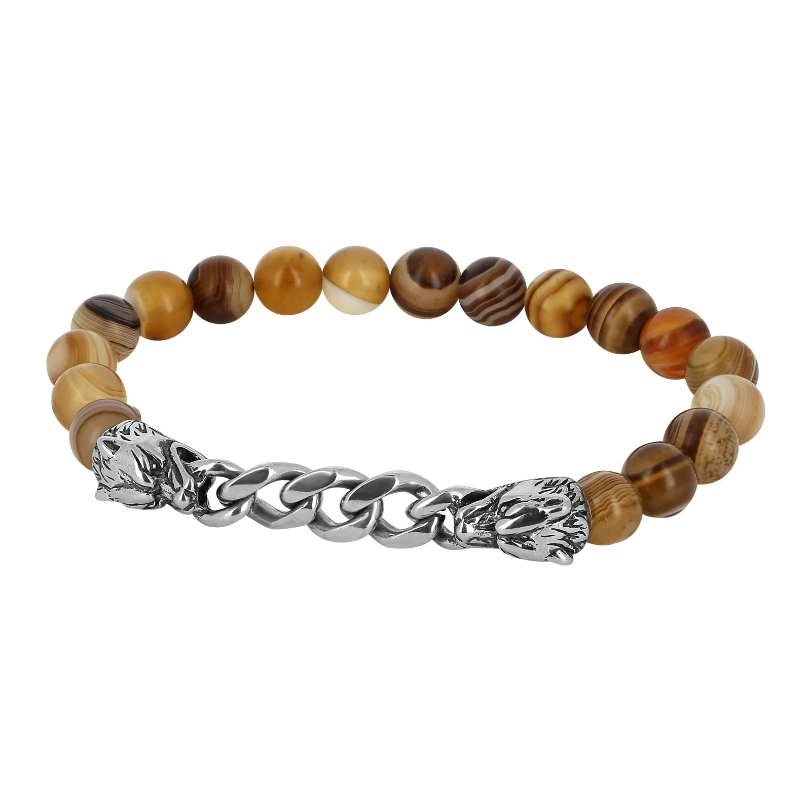 ZEADES LOUP 316L Agate Wolf Bracelet | ZMB02602