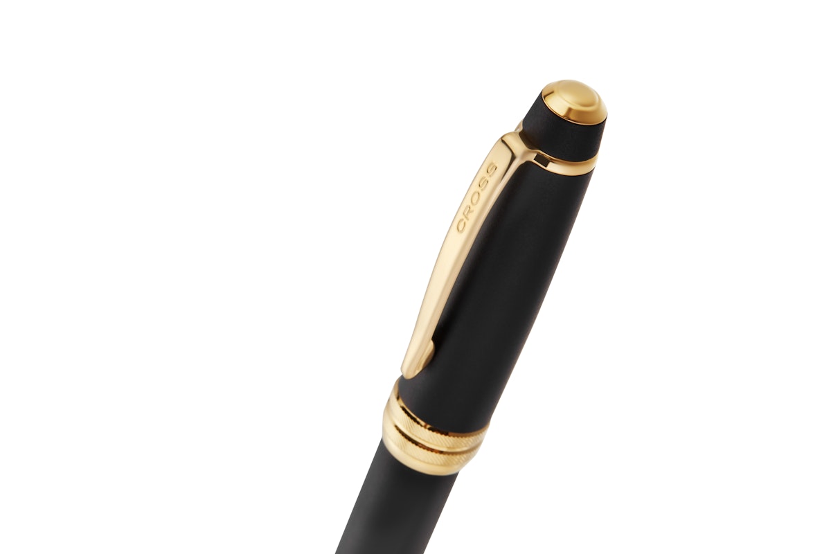 CROSS Bailey Matte Black Lacquer with 23KT Gold PVD Ballpoint Pen | AT0452-24
