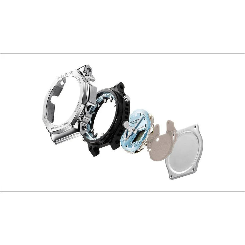 CASIO G-Shock G-Steel Digital-Analog Green Dial Silver Men's Watch | GM-2110D-3ADR