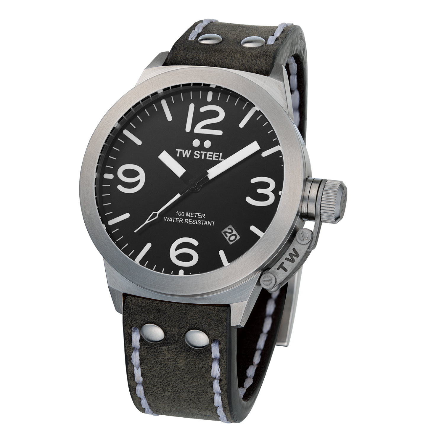 TW Steel Canteen Dark Grey Leather Men's Watch | CS101