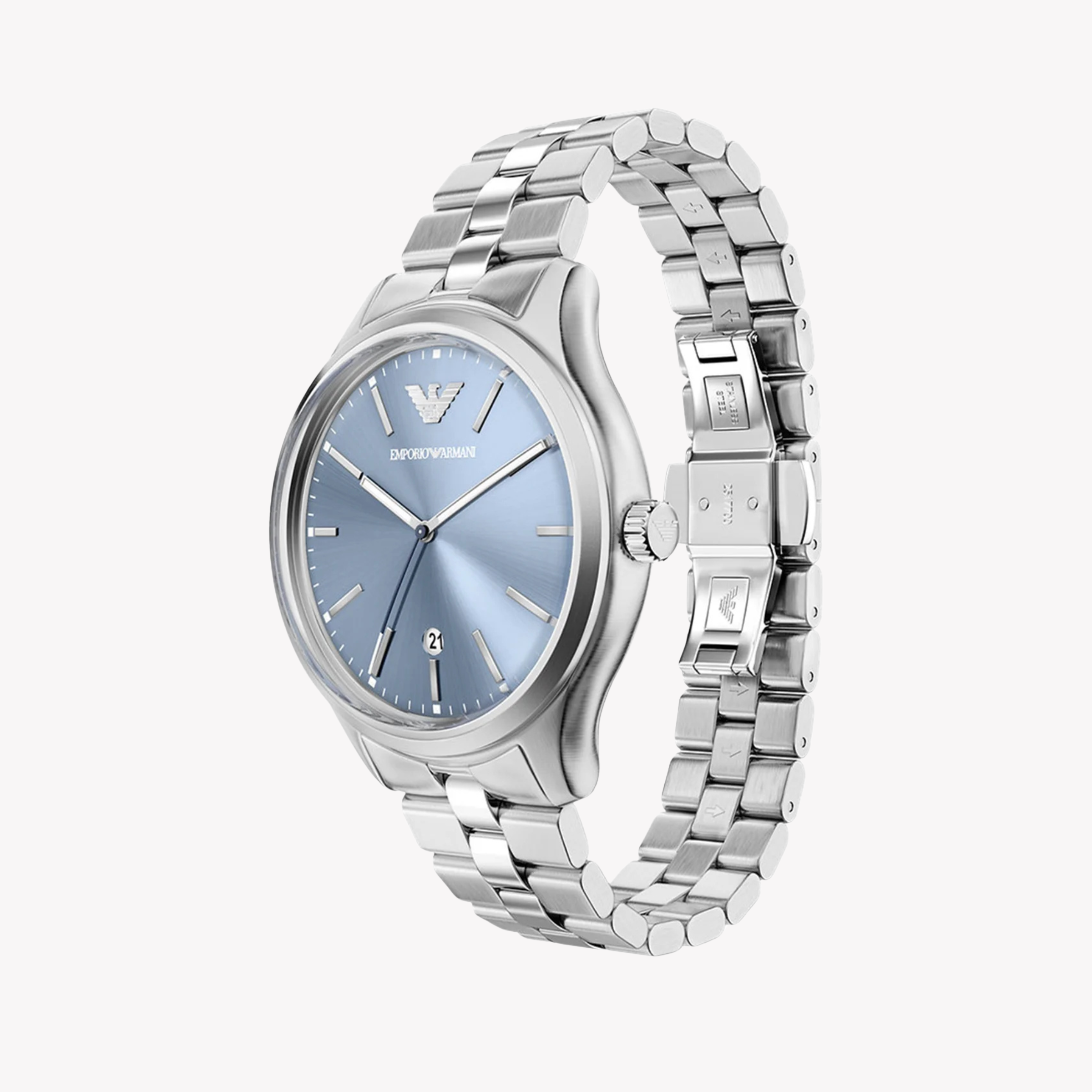 Emporio Armani Dario Blue Dial and Silver Steel Bracelet 41mm Men's Watch | AR11748