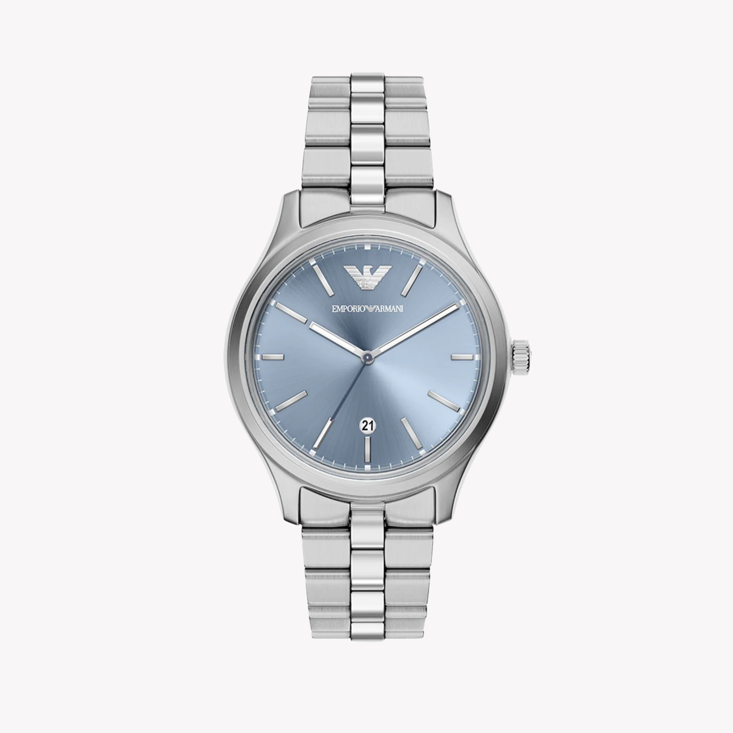 Emporio Armani Dario Blue Dial and Silver Steel Bracelet 41mm Men's Watch | AR11748