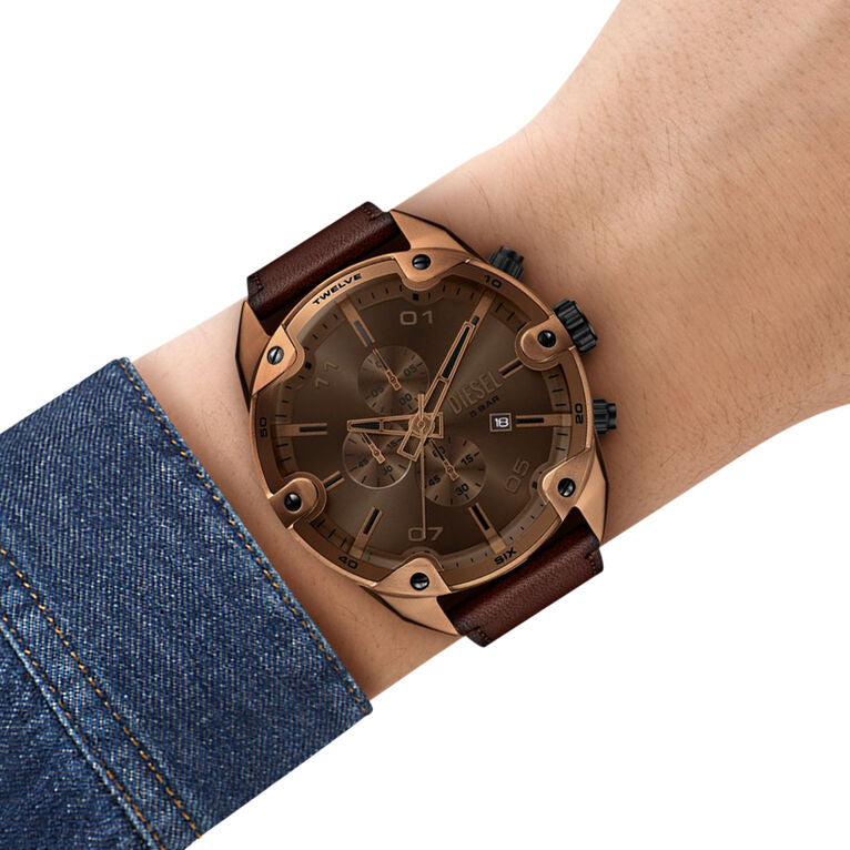 Diesel Spiked Brown Men's Watch | DZ4698