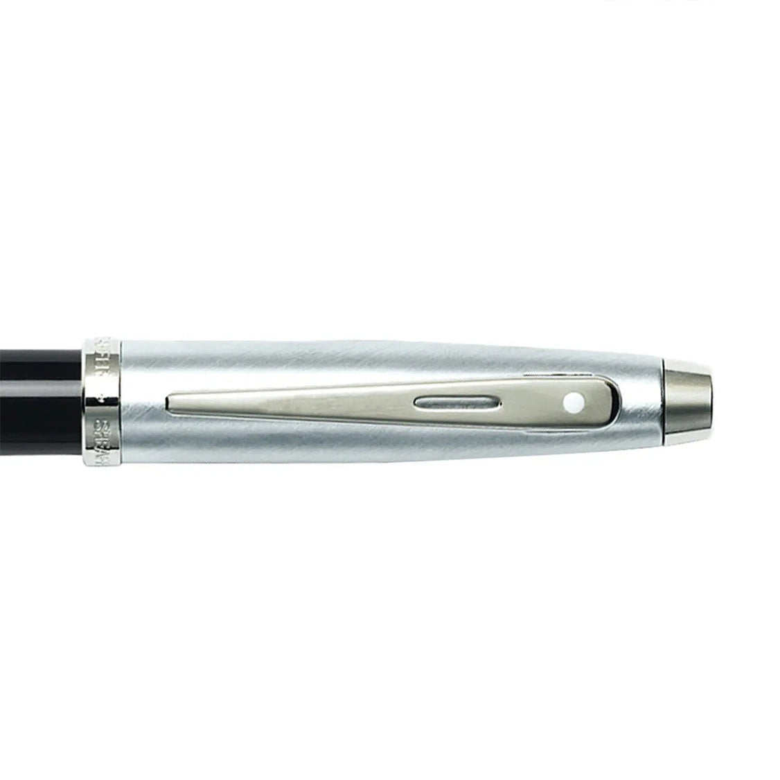 Sheaffer 100 Brushed Chrome Black Fountain Pen | E0931353-30