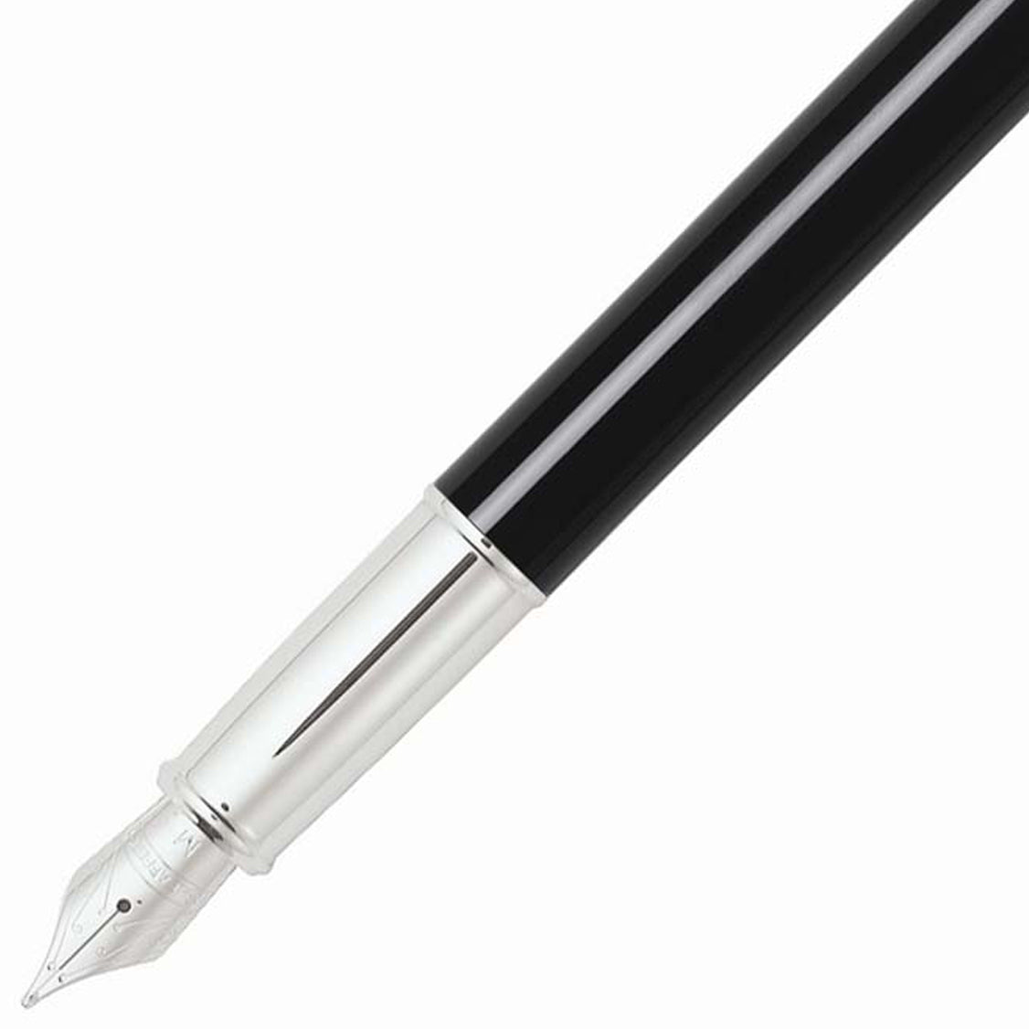 Sheaffer 100 Brushed Chrome Black Fountain Pen | E0931353-30