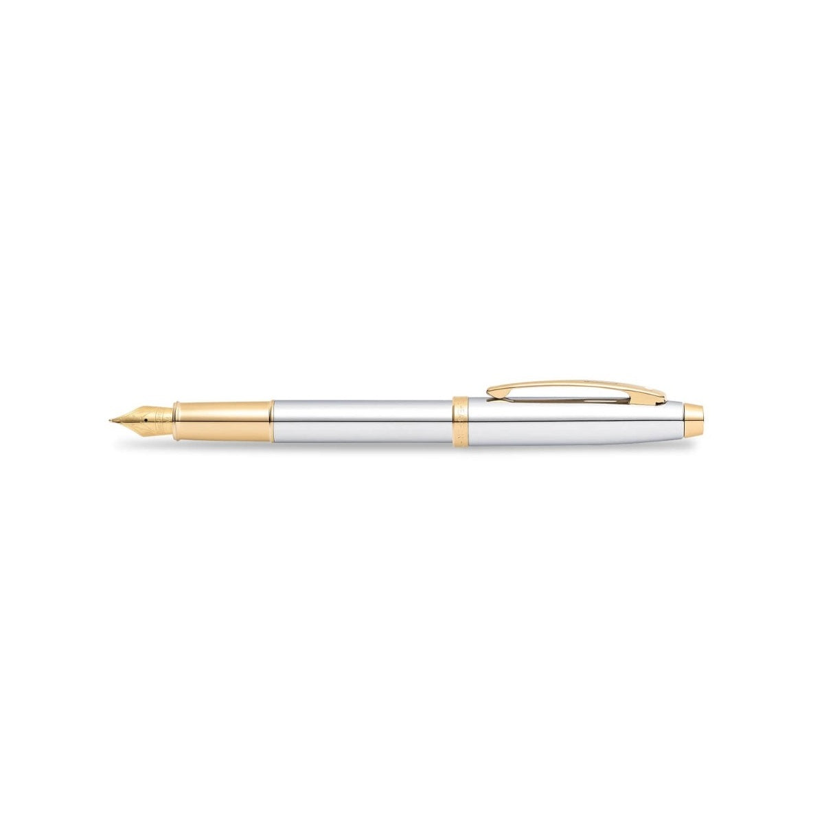 Sheaffer 100 Chrome with Gold Trims Fountain Pen | E0934053-30