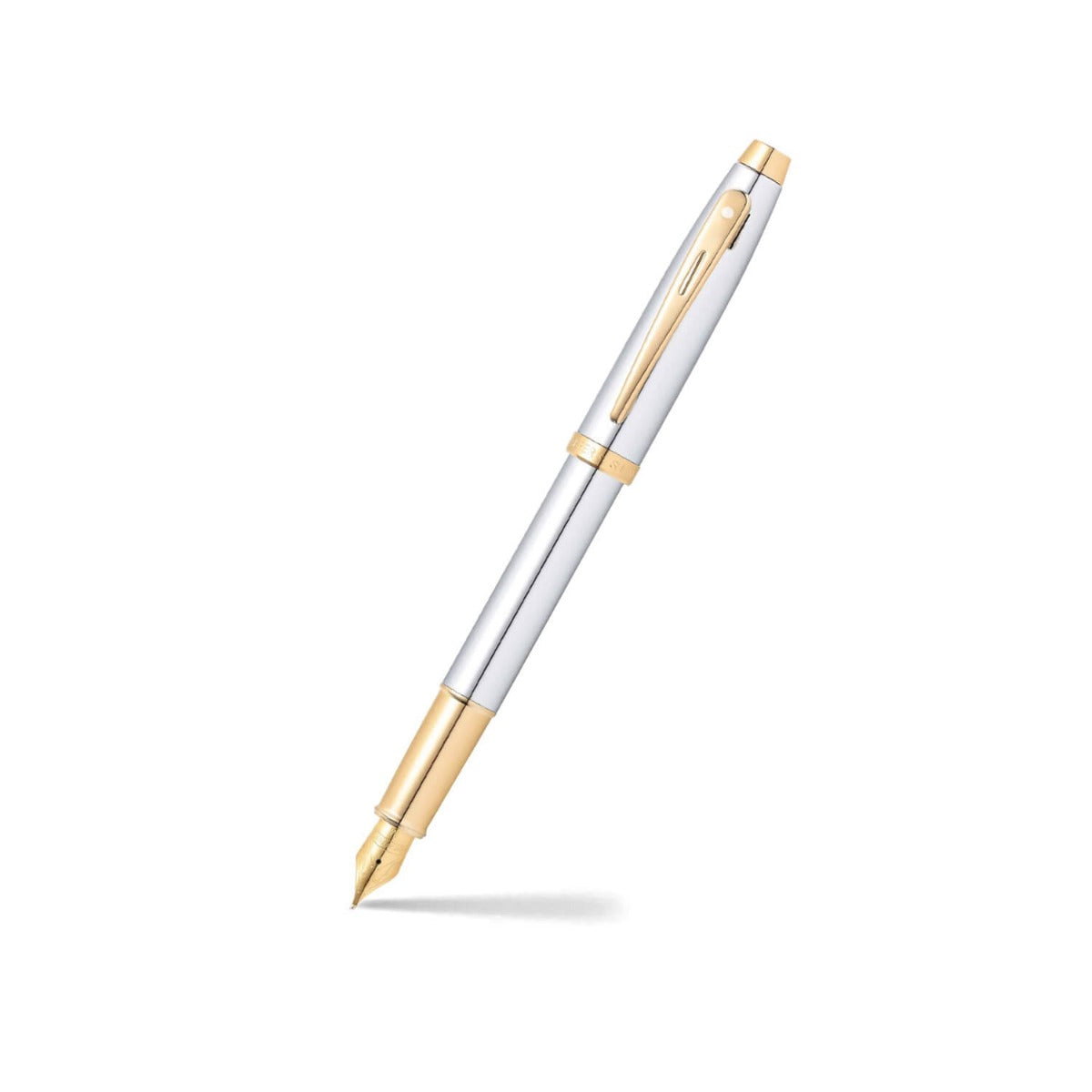 Sheaffer 100 Chrome with Gold Trims Fountain Pen | E0934053-30