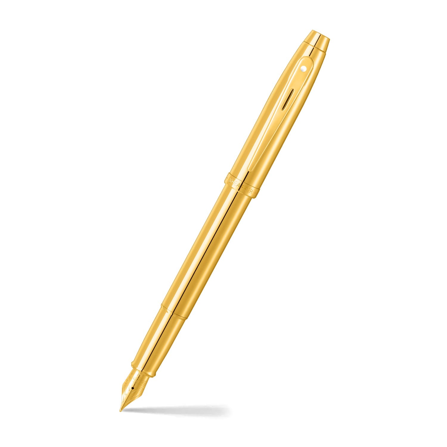 Sheaffer 100 9372 Glossy PVD Gold Fountain Pen With PVD Gold Trim | E0937253