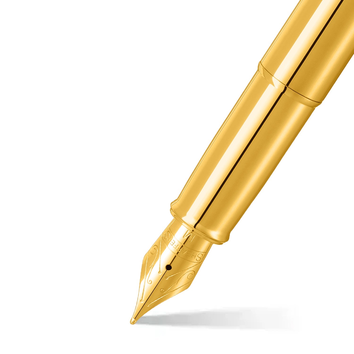 Sheaffer 100 9372 Glossy PVD Gold Fountain Pen With PVD Gold Trim | E0937253