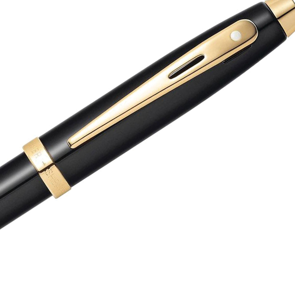 Sheaffer 100 Glossy Black and Gold Trim Rollerball Pen | E1932251