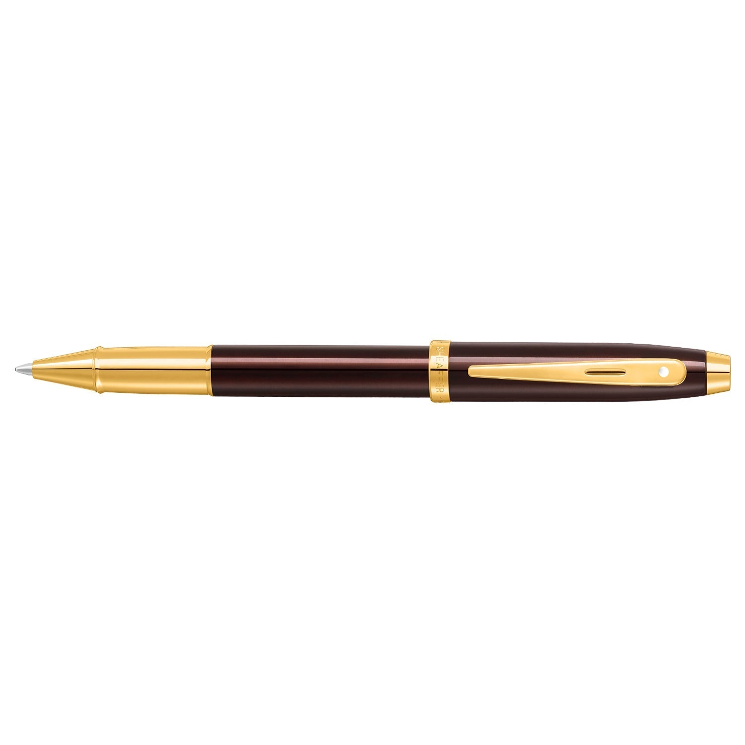 Sheaffer 100 9370 Glossy Coffee Brown Rollerball Pen With PVD Gold-Tone Trim | E1937051