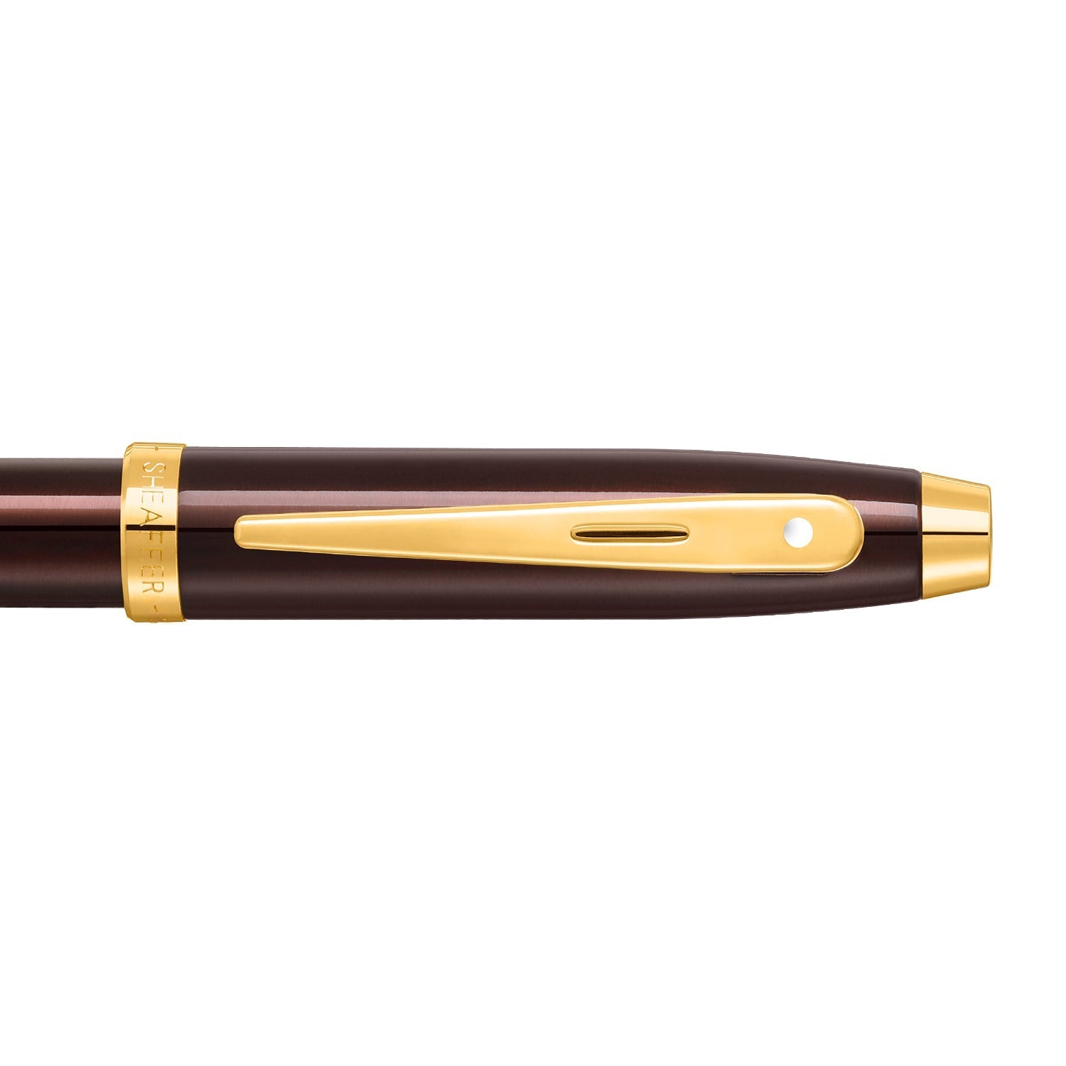 Sheaffer 100 9370 Glossy Coffee Brown Rollerball Pen With PVD Gold-Tone Trim | E1937051