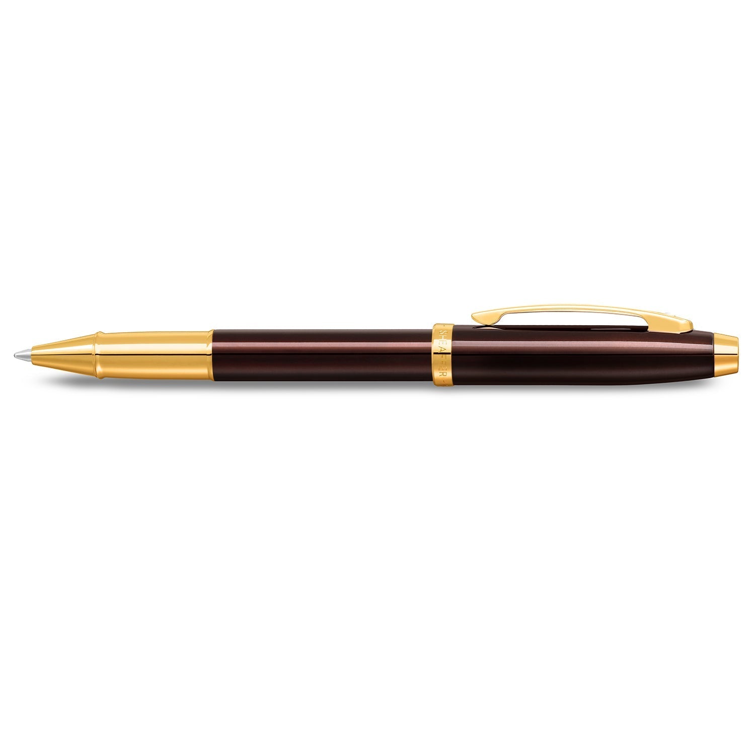Sheaffer 100 9370 Glossy Coffee Brown Rollerball Pen With PVD Gold-Tone Trim | E1937051