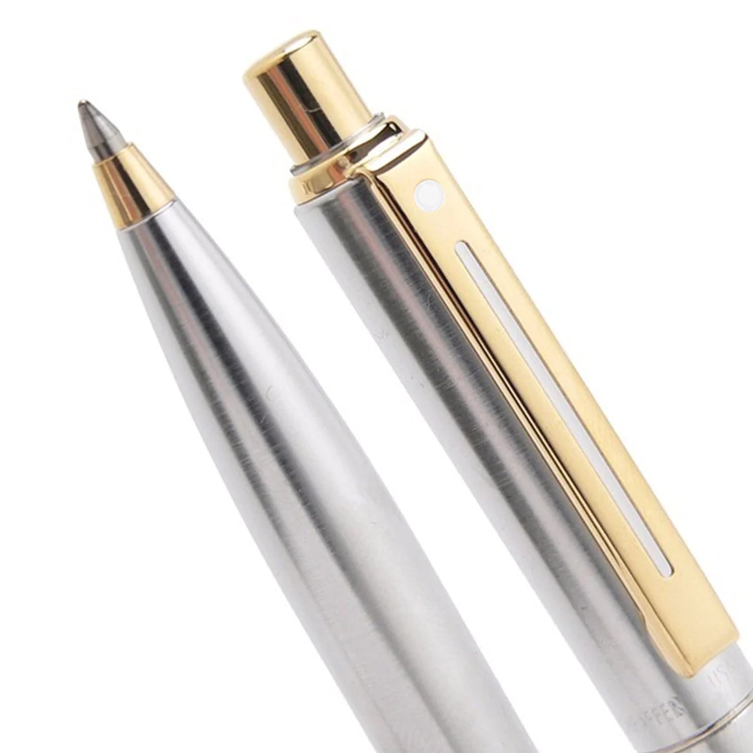 Sheaffer Sentinel 325 Brushed Chrome Ballpoint pen with Gold Tone Trim | E232551