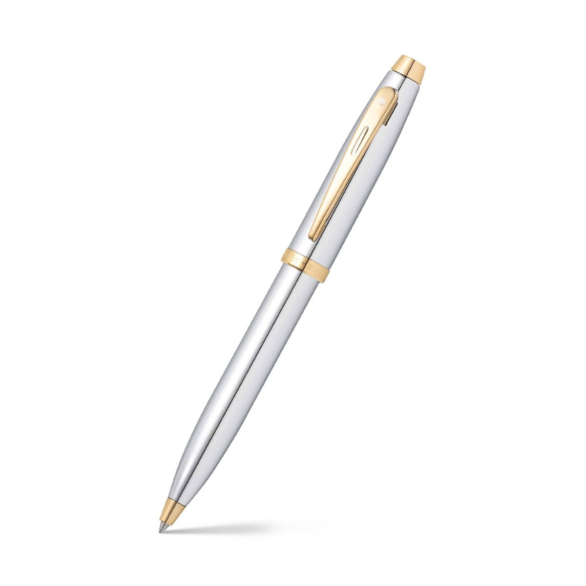 Sheaffer 100 Chrome with Gold Trims Ballpoint Pen | E2934051-30
