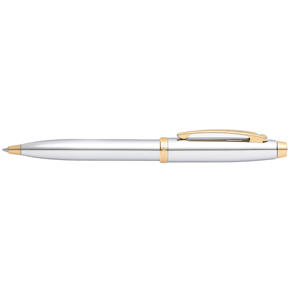 Sheaffer 100 Chrome with Gold Trims Ballpoint Pen | E2934051-30
