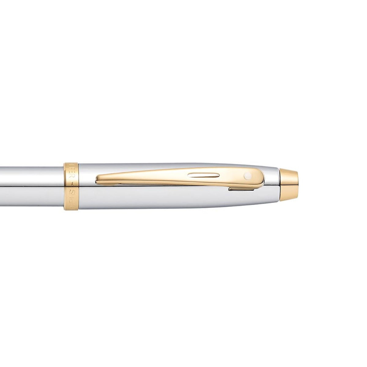 Sheaffer 100 Chrome with Gold Trims Ballpoint Pen | E2934051-30