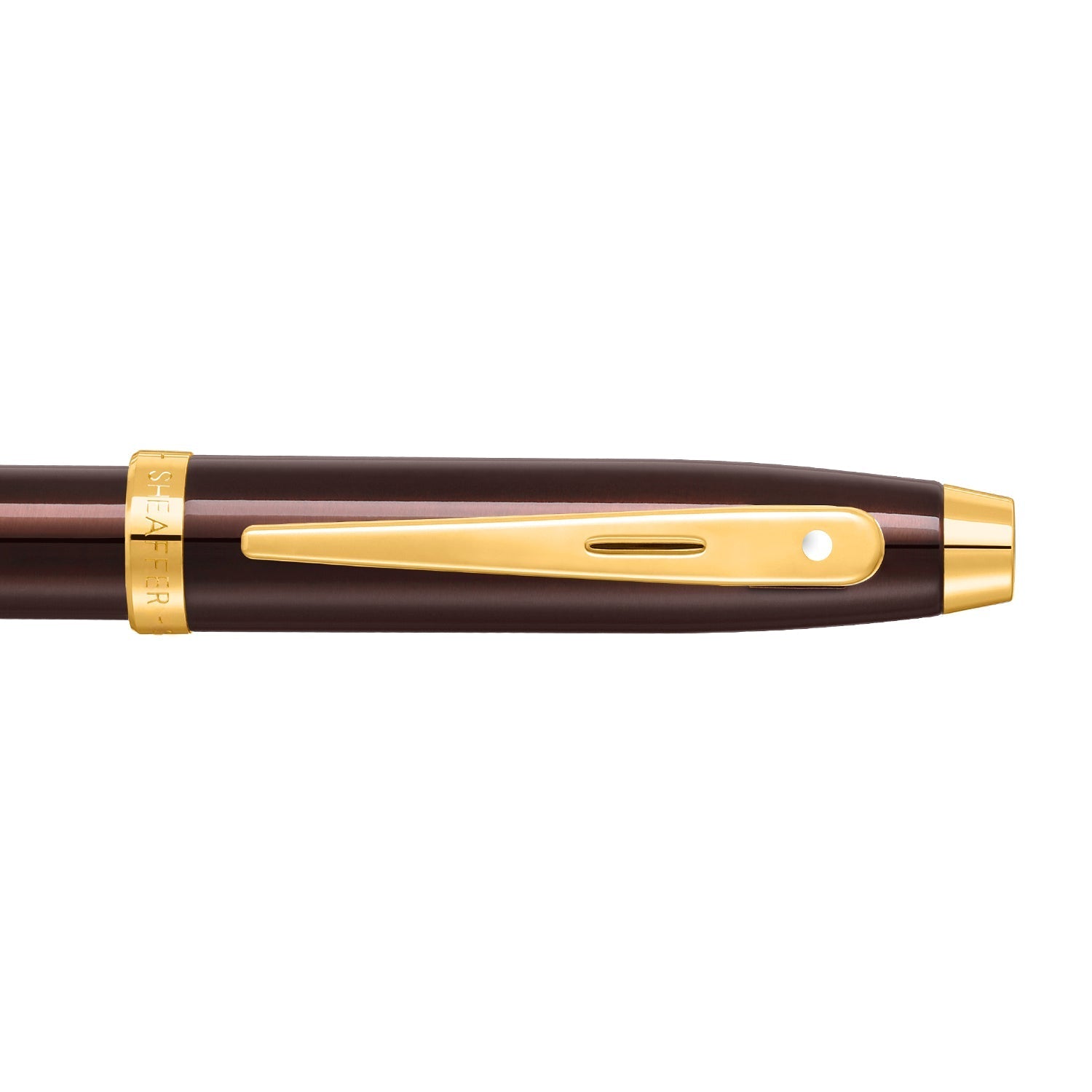 Sheaffer 100 9370 Glossy Coffee Brown Ballpoint Pen With PVD Gold-Tone Trim | E2937051